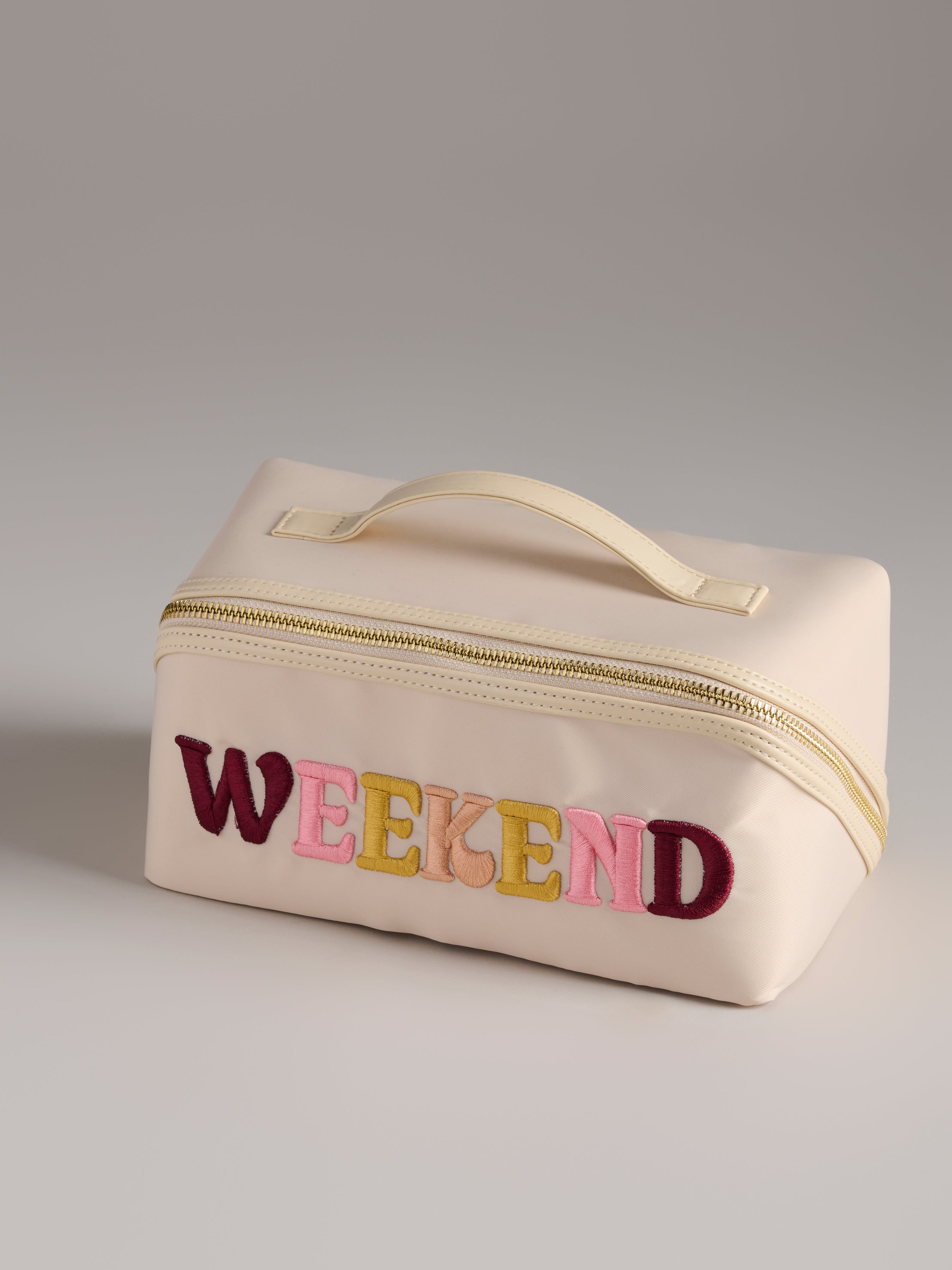 Shiraleah "Weekend" Cosmetic Zip Pouch, Ivory