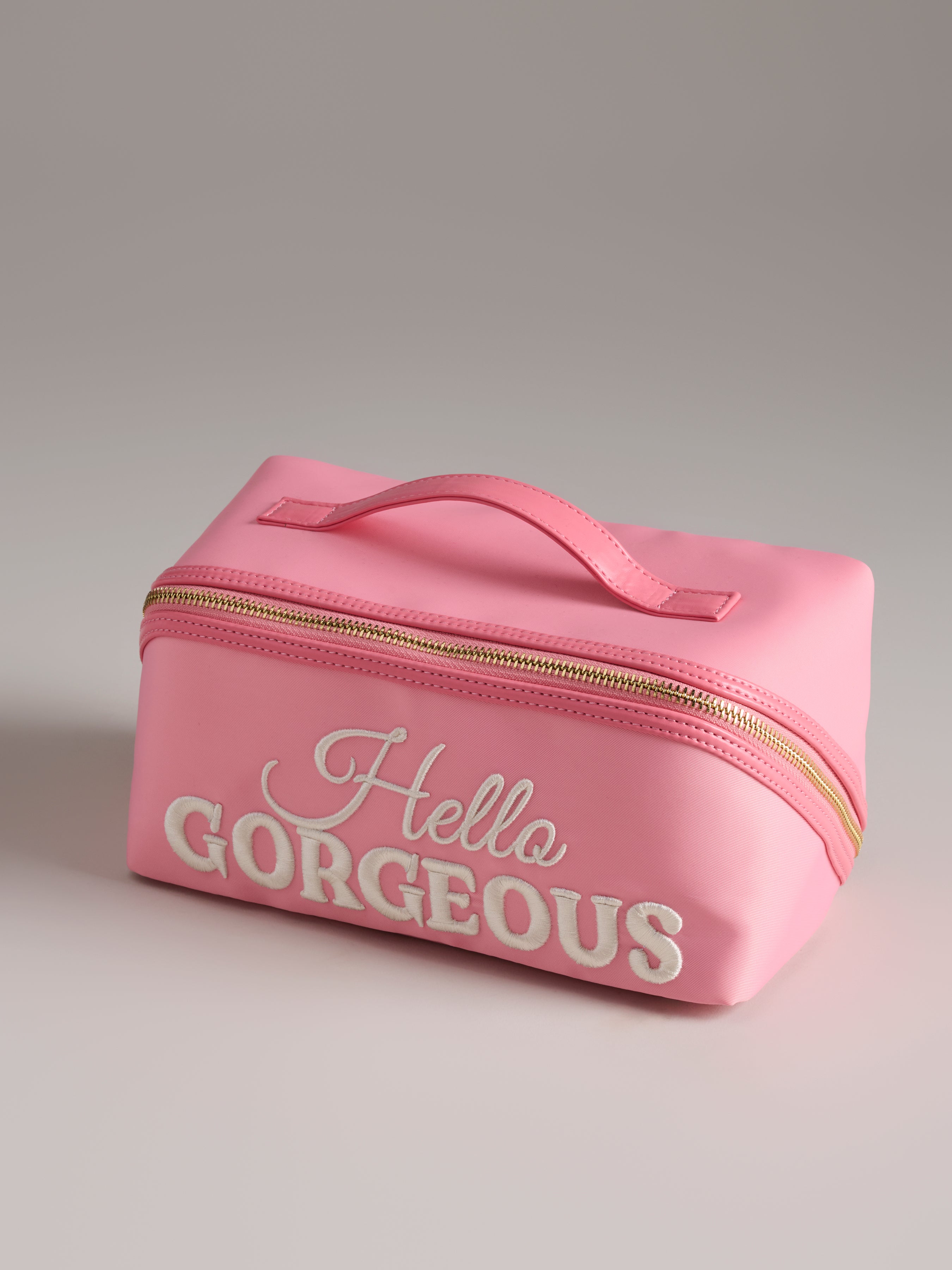 Shiraleah "Hello Gorgeous" Cosmetic Zip Pouch, Blush