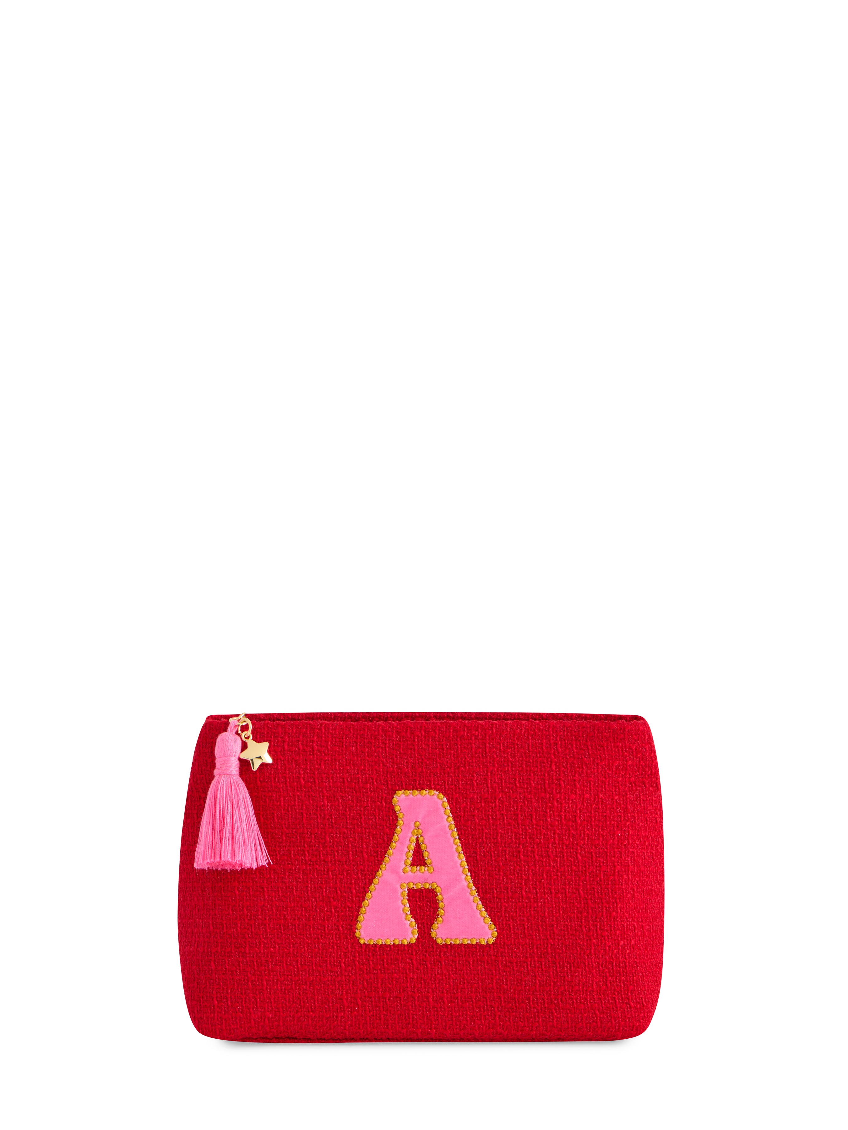 Shiraleah "A" Mara Initial Zip Pouch, Red