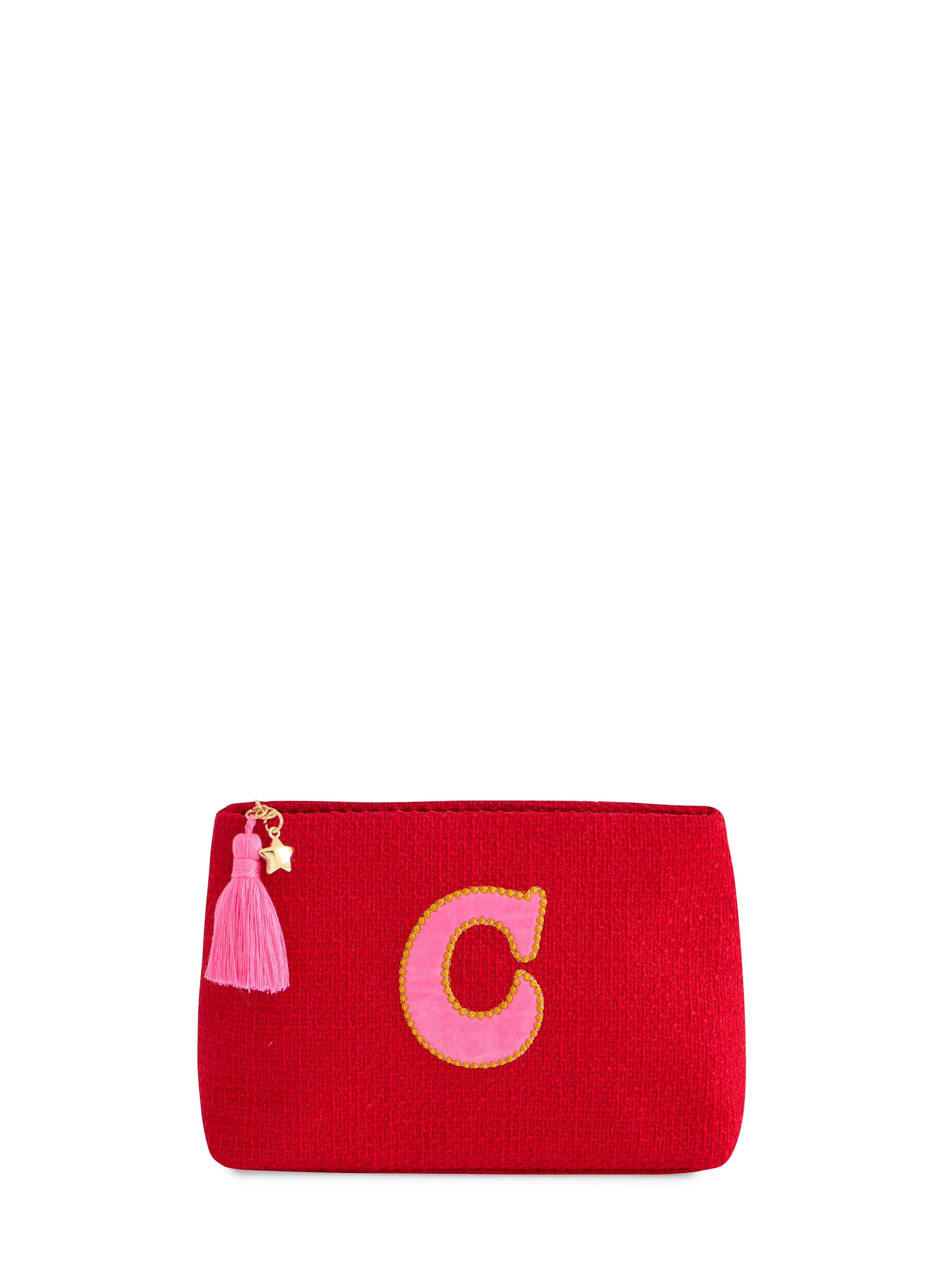Shiraleah "C" Mara Initial Zip Pouch, Red