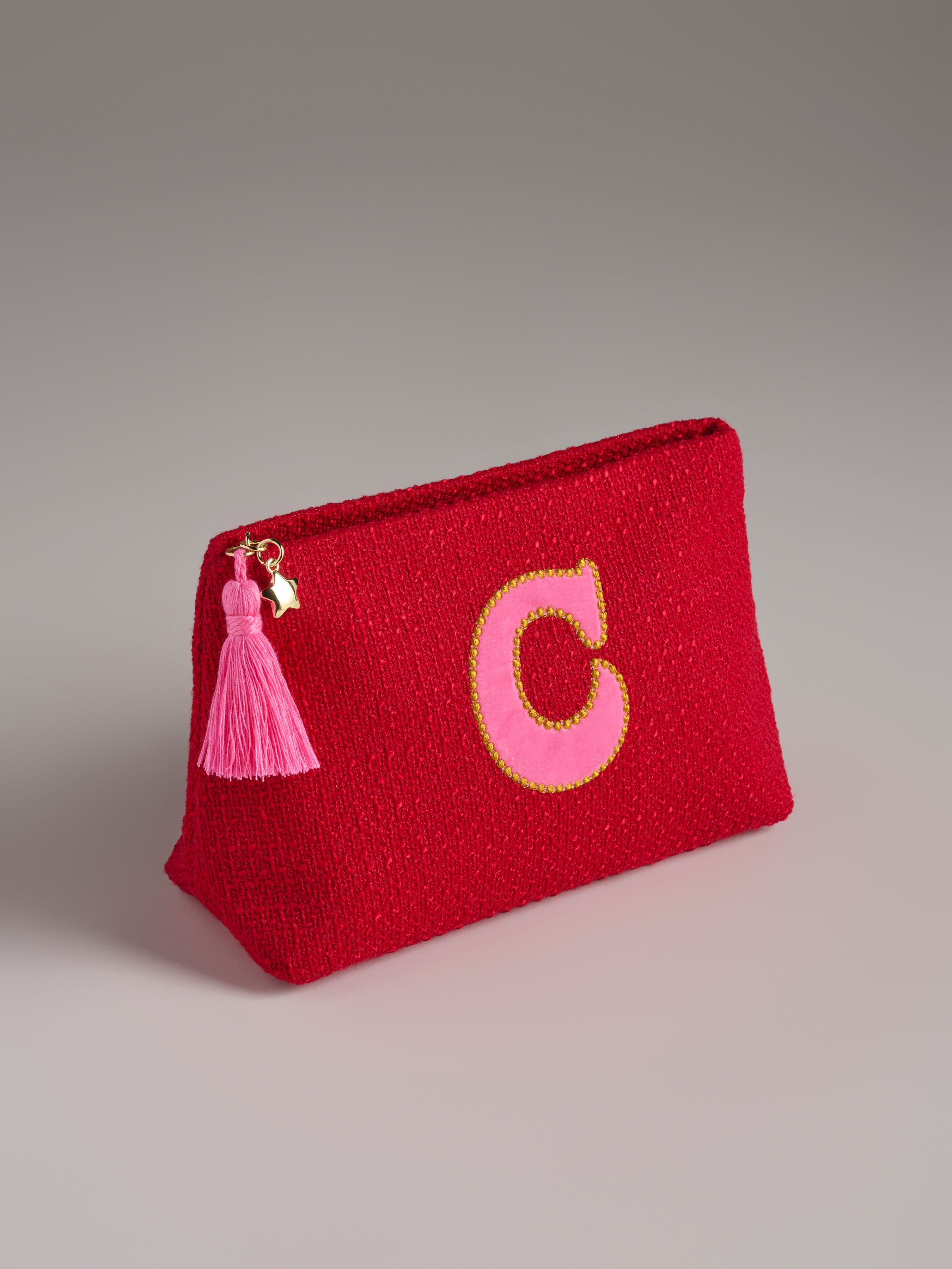Shiraleah "C" Mara Initial Zip Pouch, Red