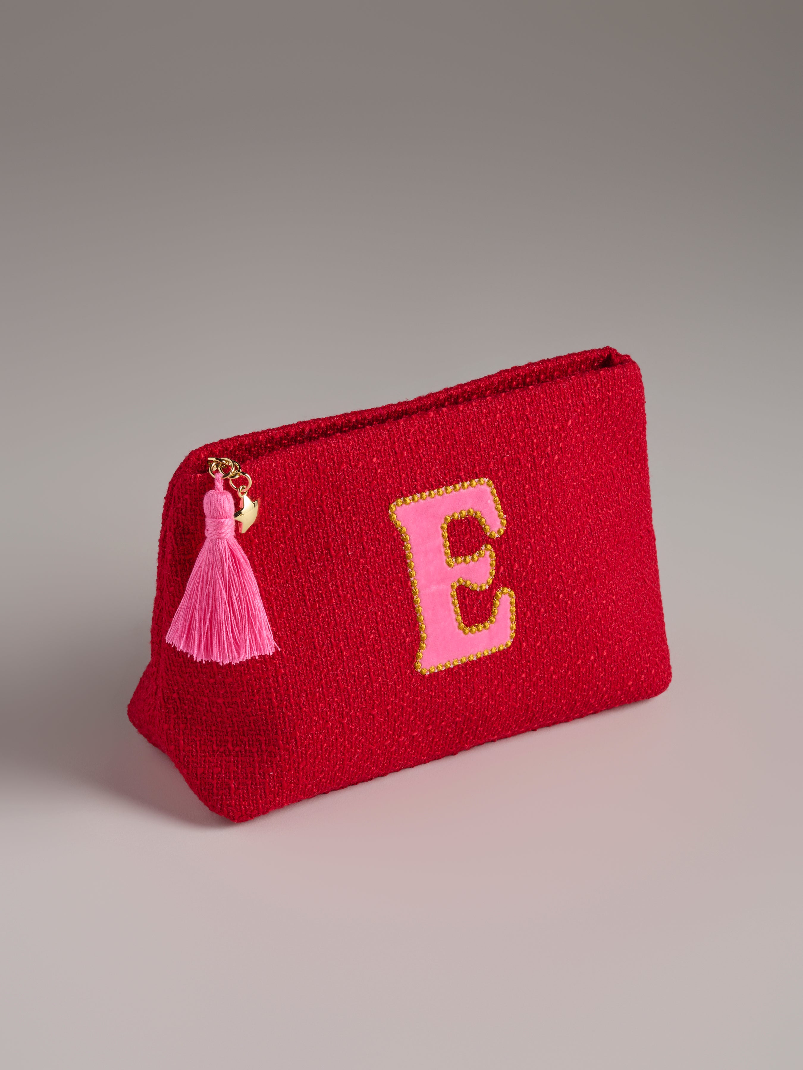 Shiraleah "E" Mara Initial Zip Pouch, Red
