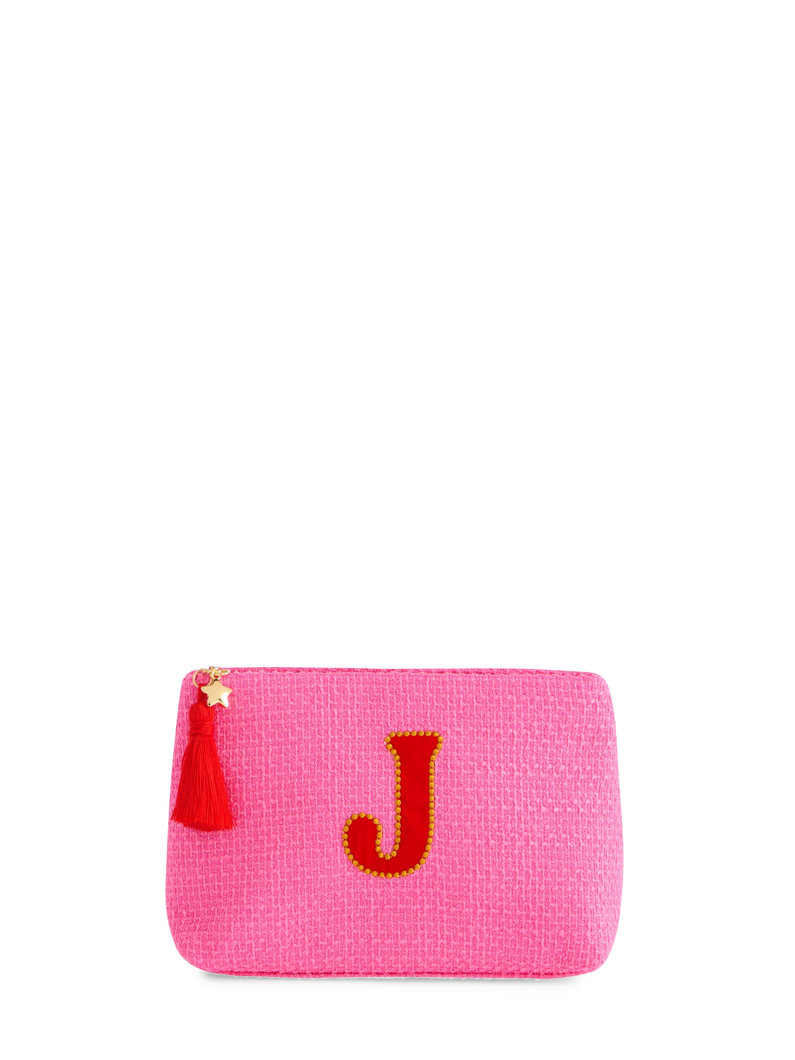 Shiraleah "J" Mara Initial Zip Pouch, Pink