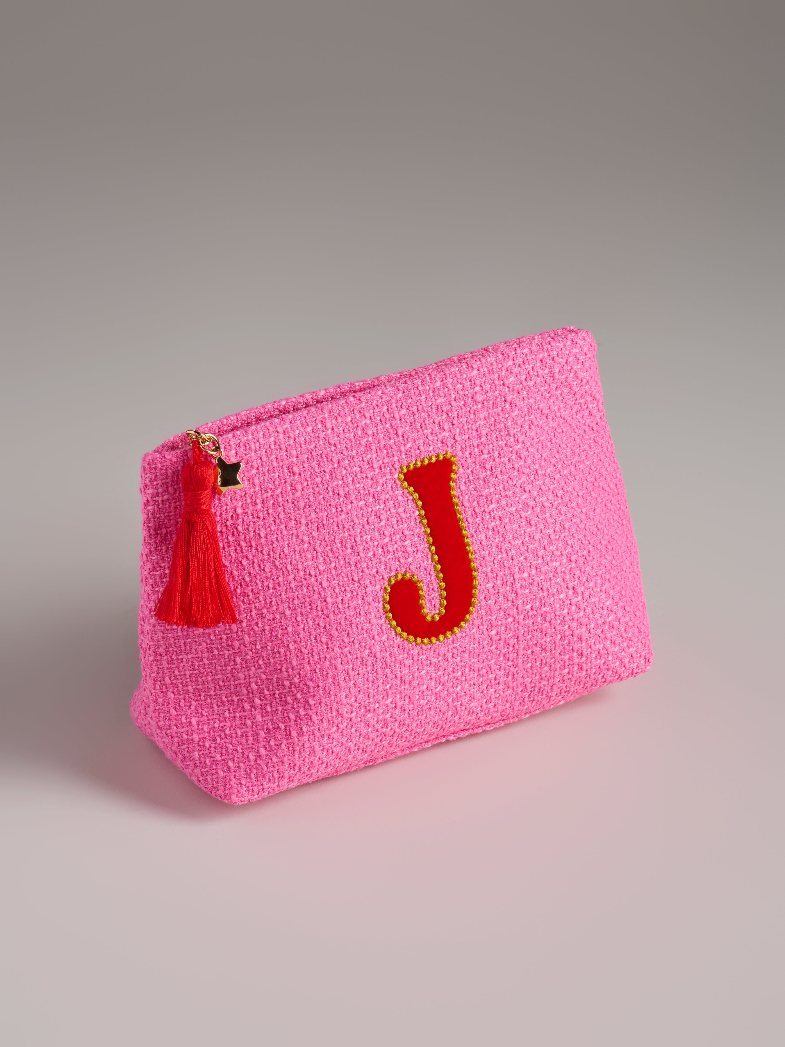 Shiraleah "J" Mara Initial Zip Pouch, Pink