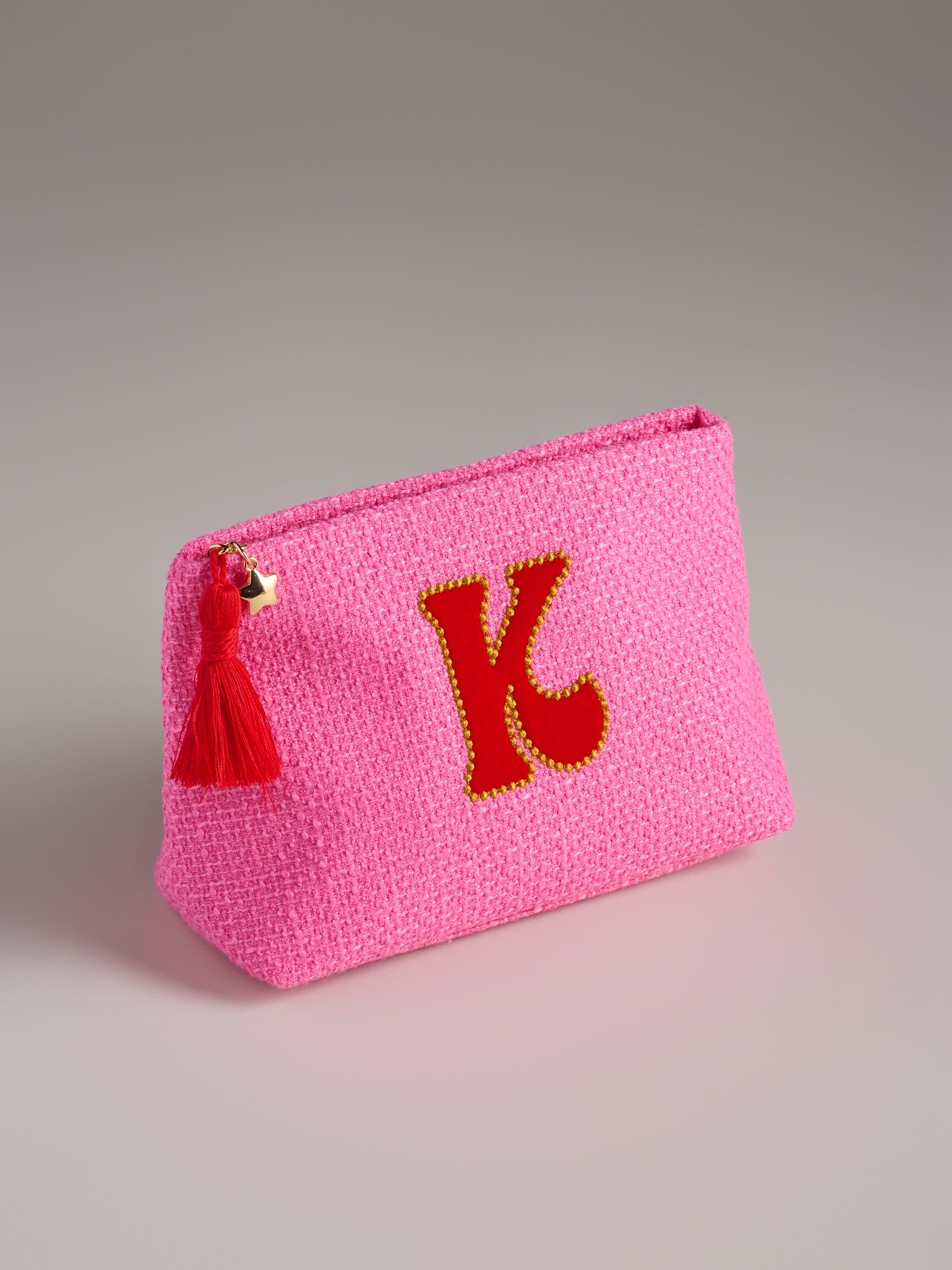 Shiraleah "K" Mara Initial Zip Pouch, Pink