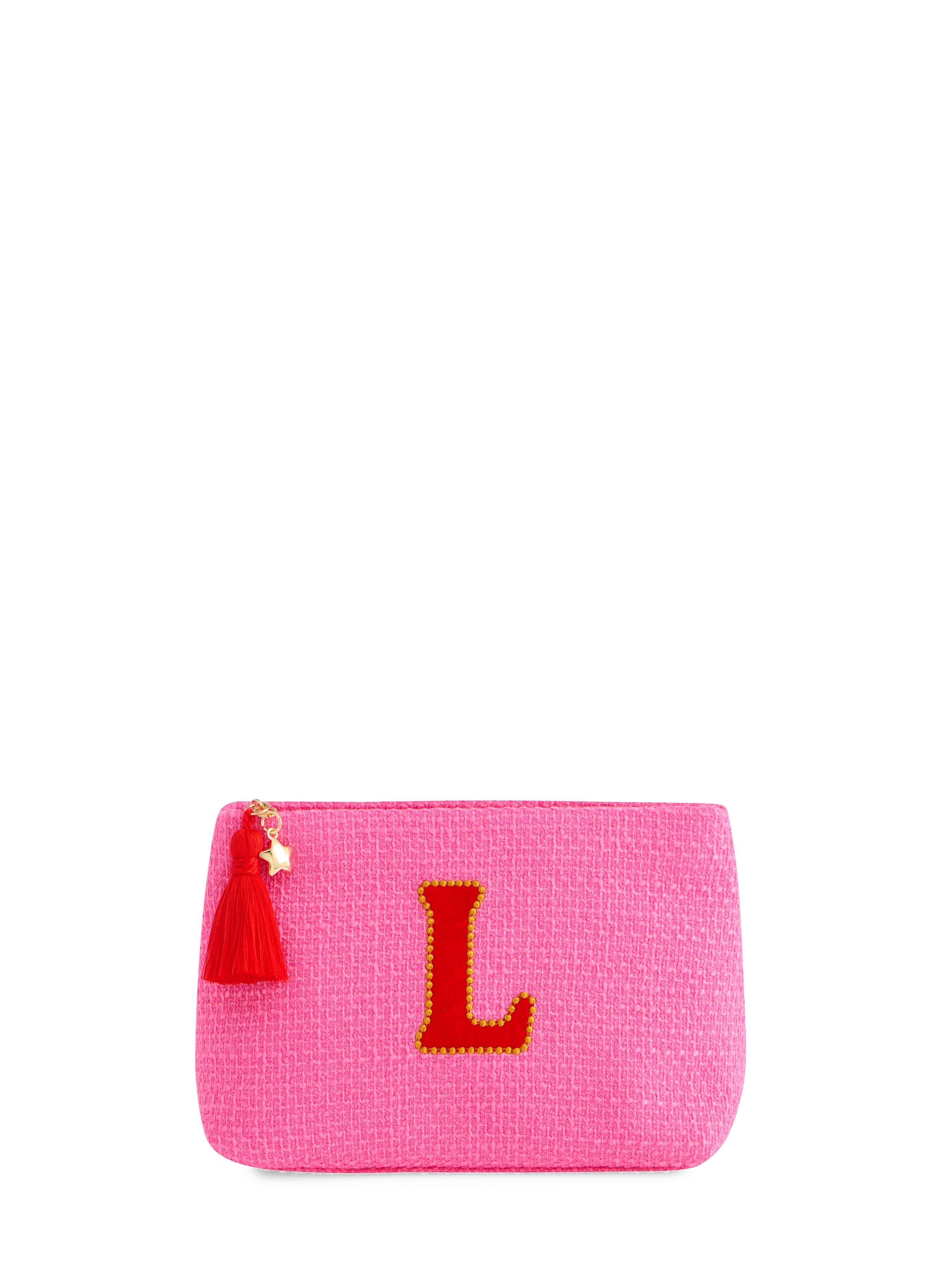 Shiraleah "L" Mara Initial Zip Pouch, Pink