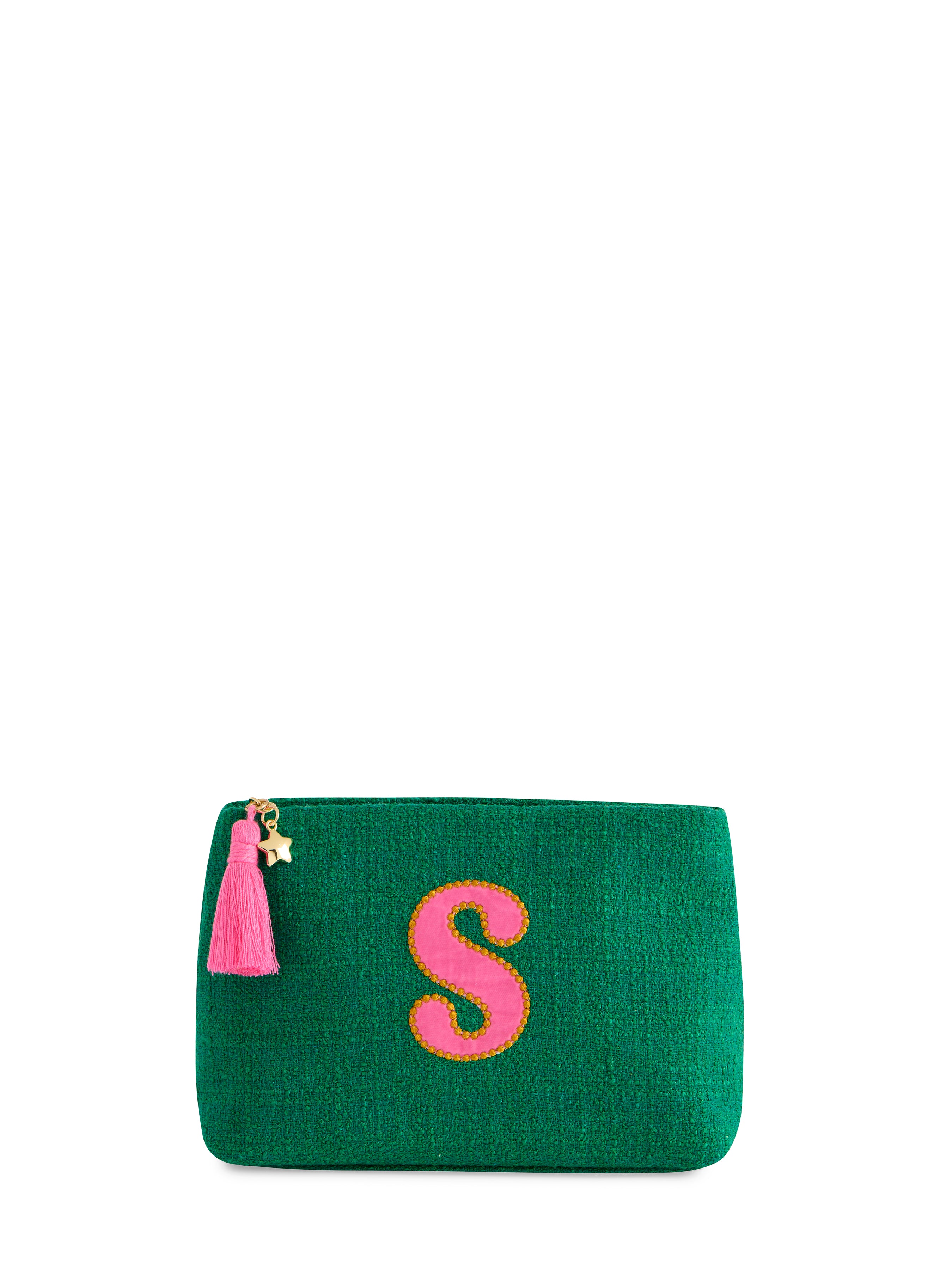 Shiraleah "S" Mara Initial Zip Pouch, Green