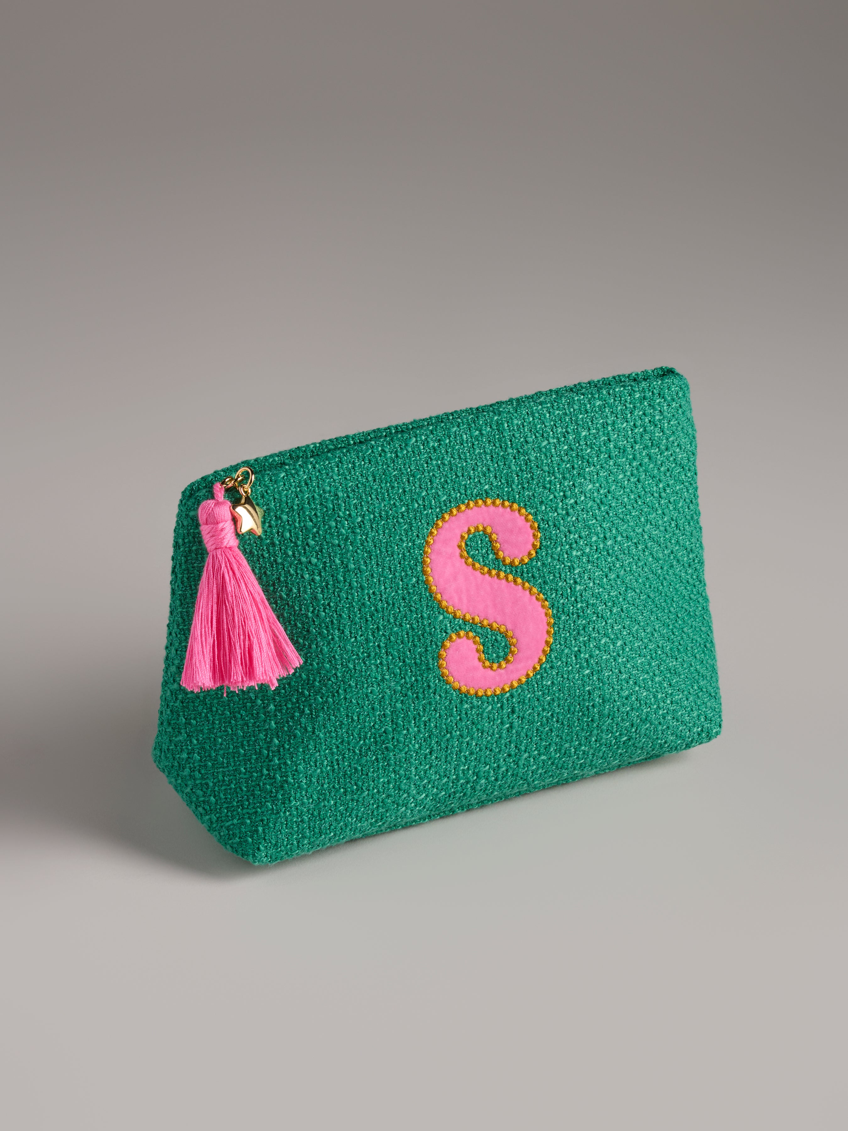 Shiraleah "S" Mara Initial Zip Pouch, Green