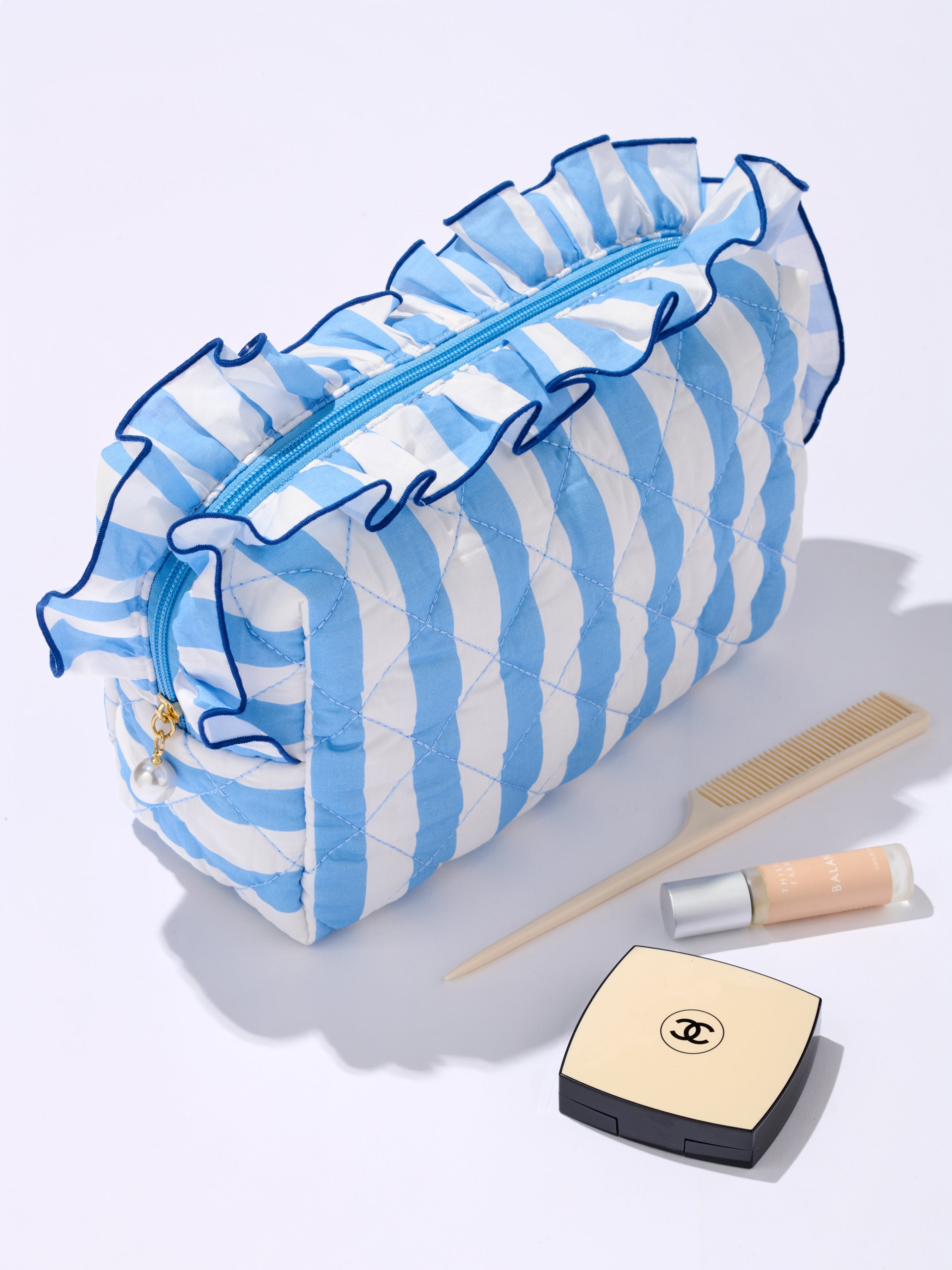 Shiraleah Fancy Large Zip Pouch BLUE