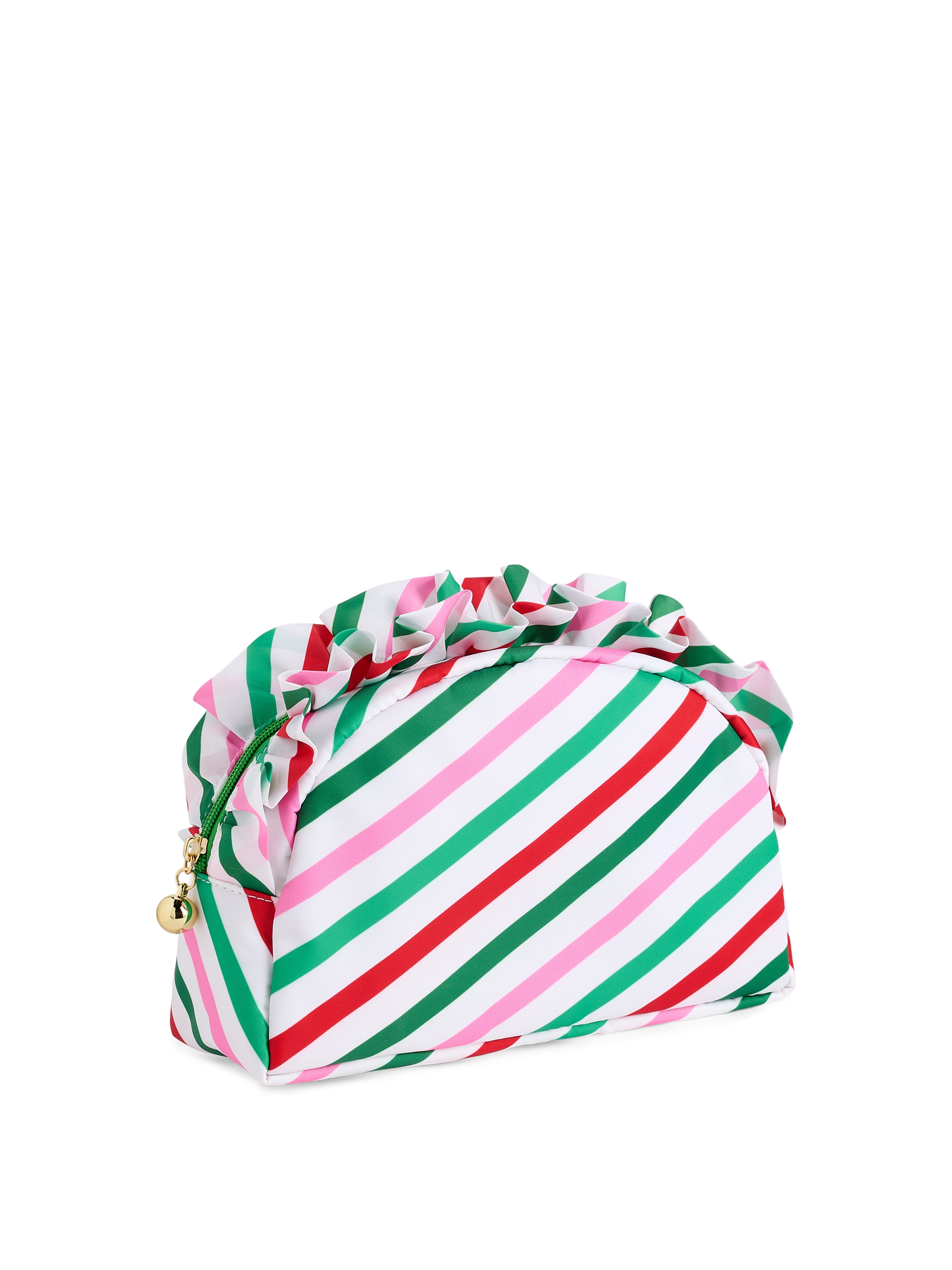 Shiraleah Candy Stripes Large Ruffle Zip Pouch, Multi
