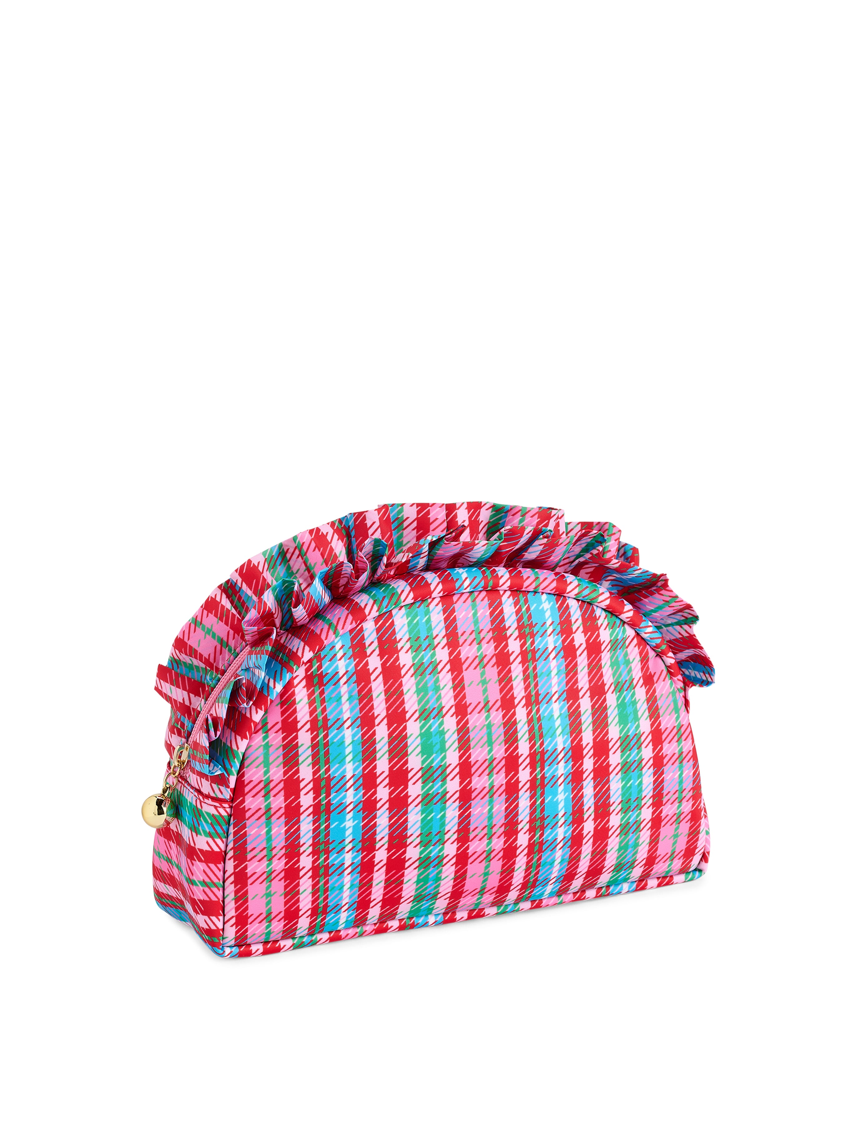 Shiraleah Plaid Large Ruffle Zip Pouch, Multi