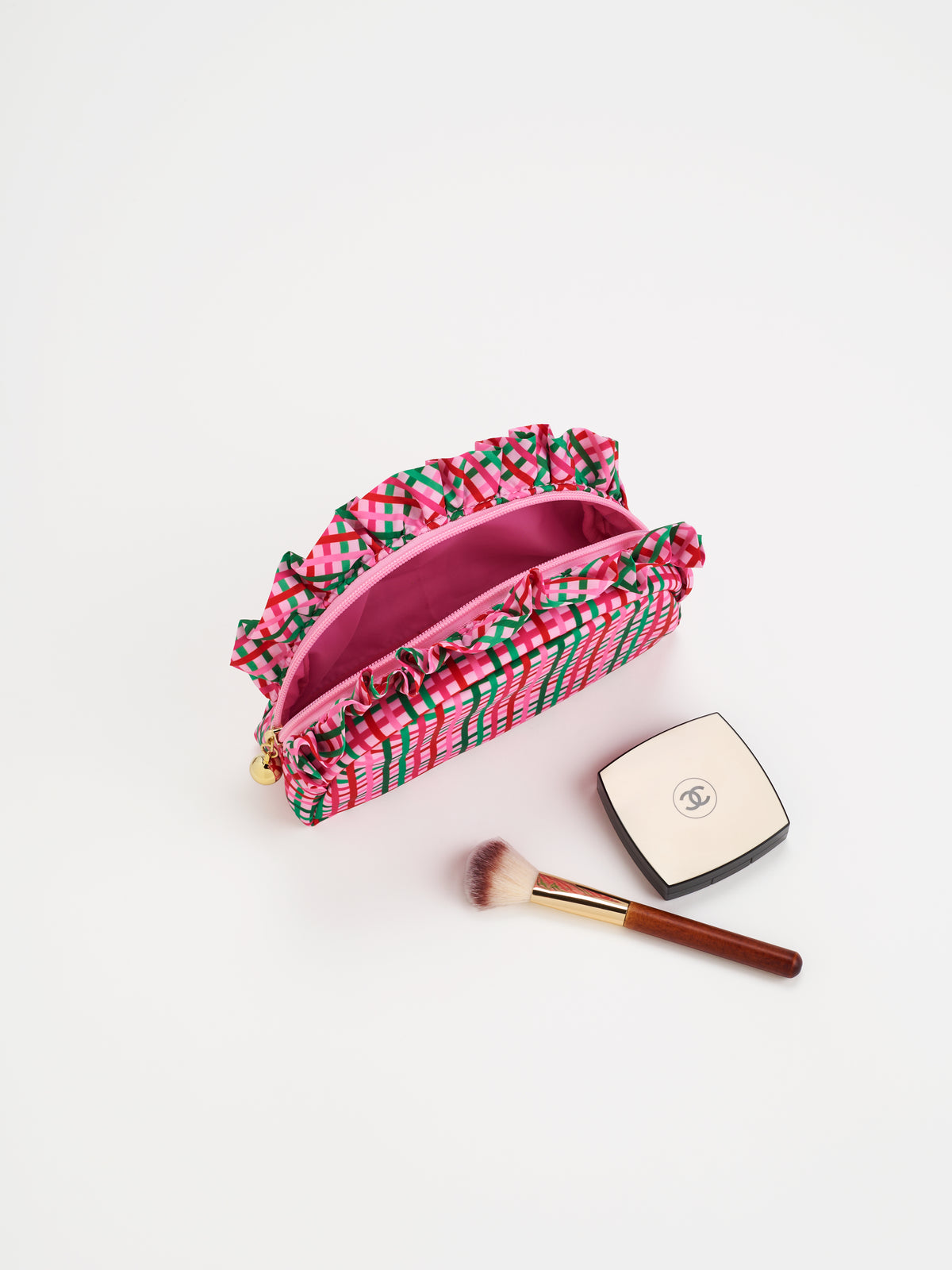 Shiraleah Plaid Ruffle Small Zip Pouch, Multi