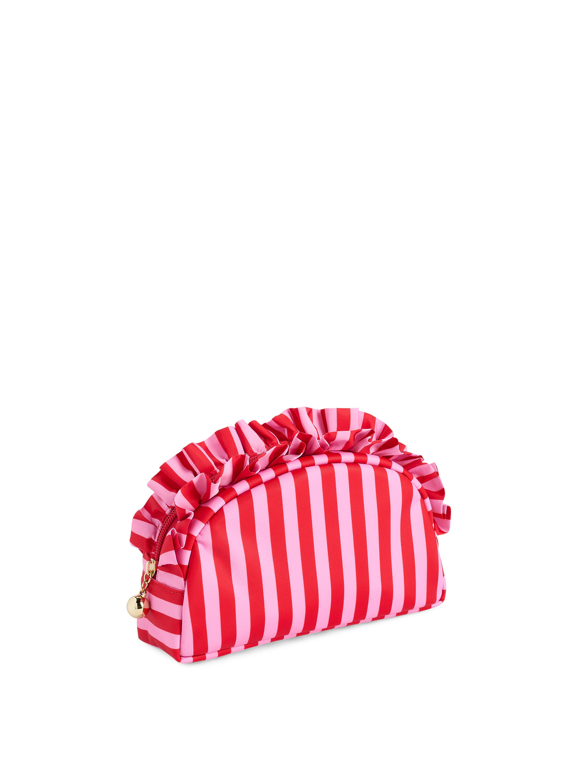 Shiraleah Stripe Ruffle Small Zip Pouch RED / OS