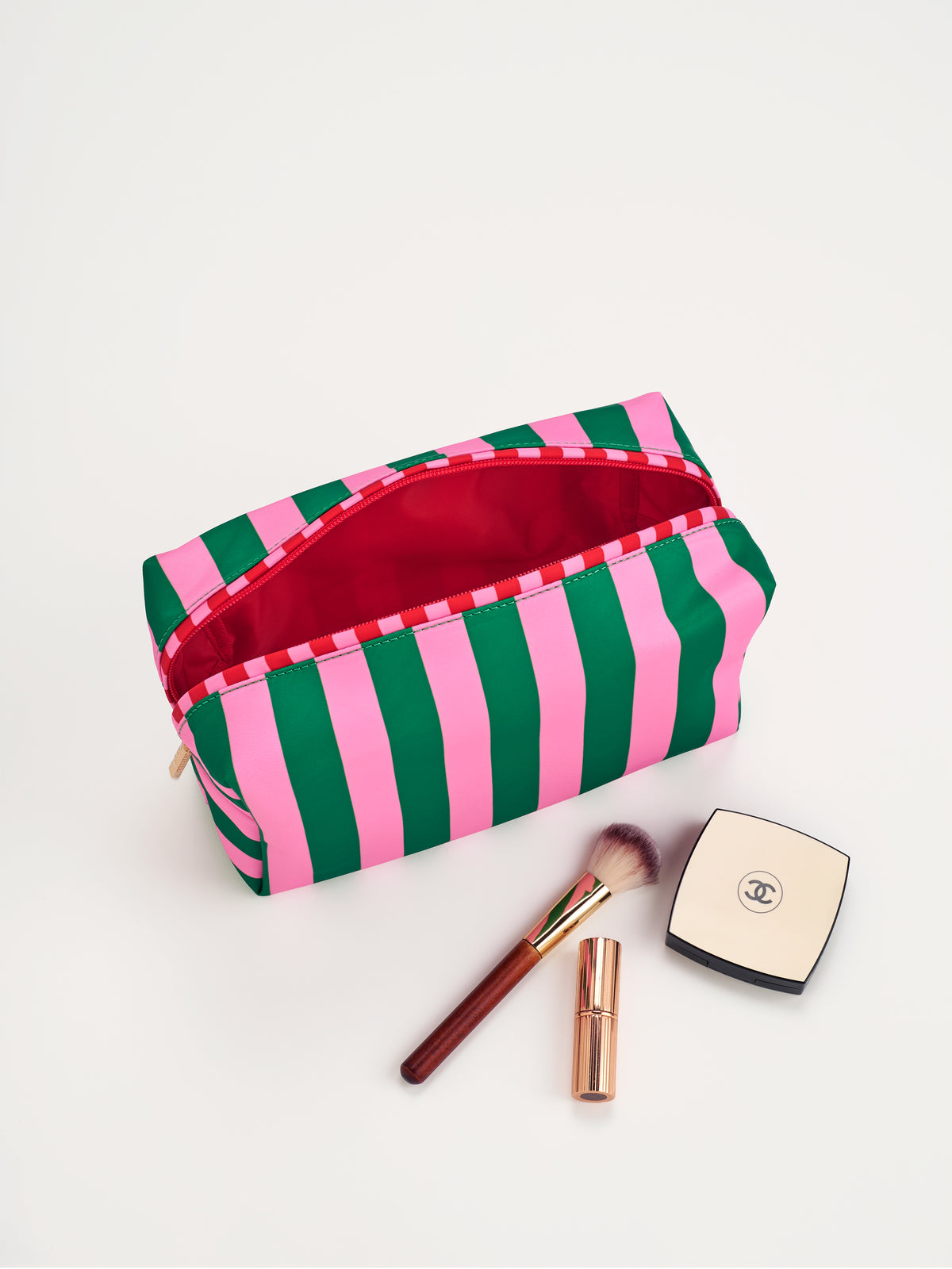 Shiraleah Stripe Large Boxy Zip Pouch, Green