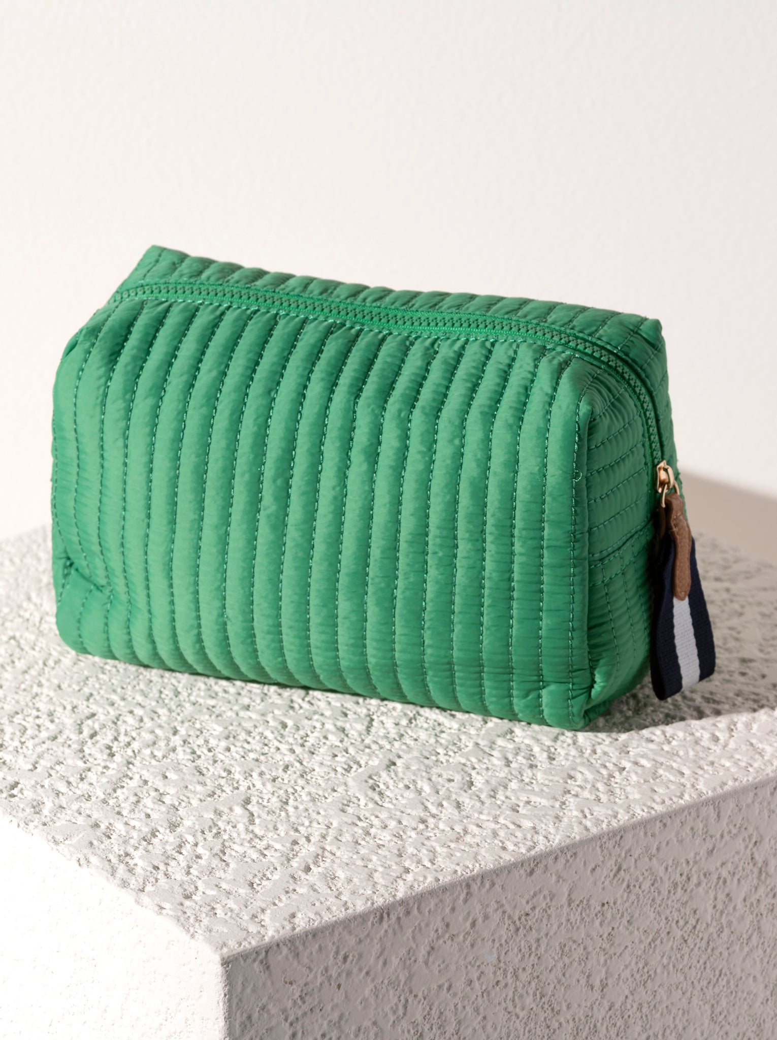 Shiraleah Ezra Large Boxy Cosmetic Pouch GREEN