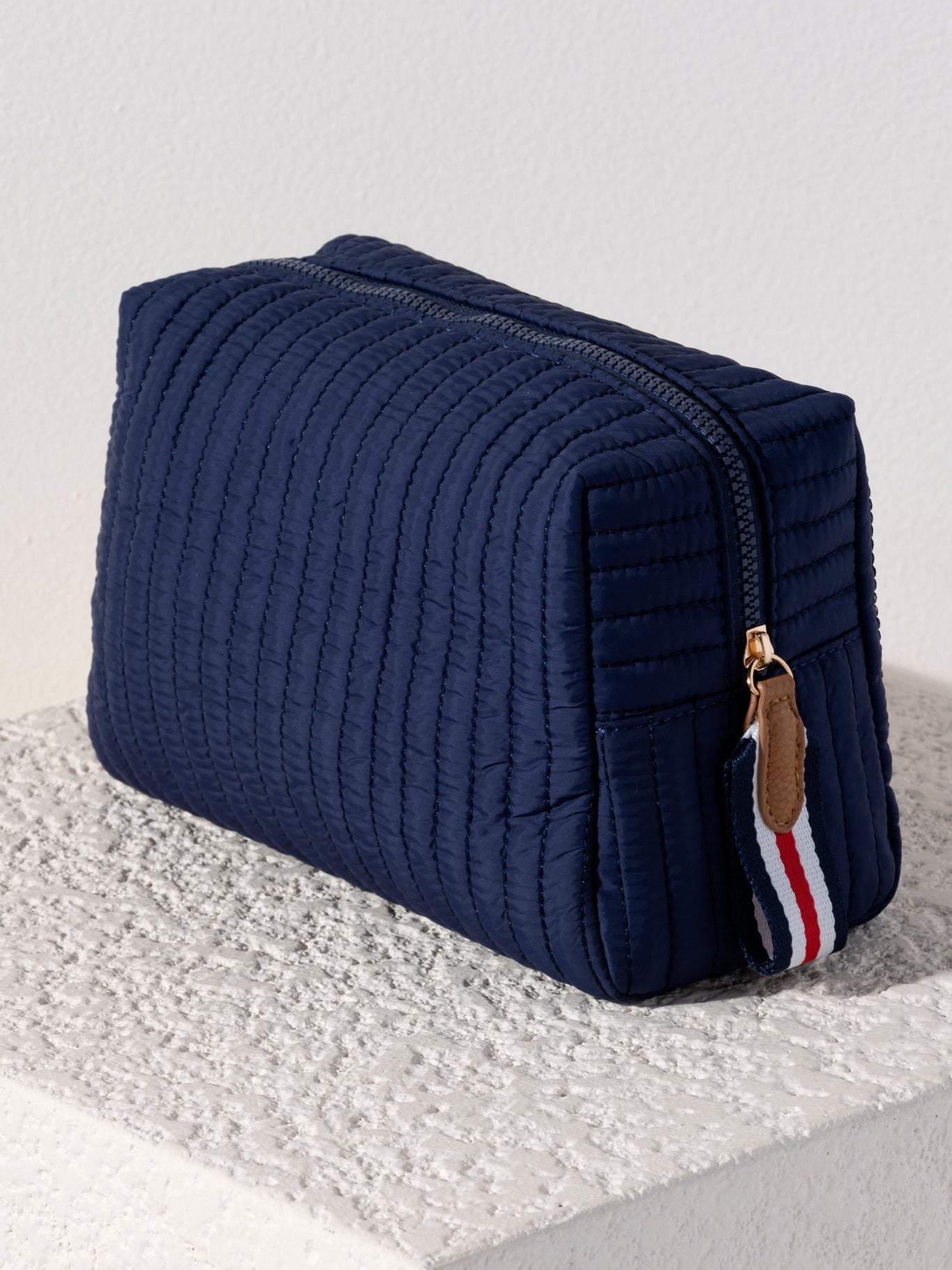 Shiraleah Ezra Large Boxy Cosmetic Pouch NAVY