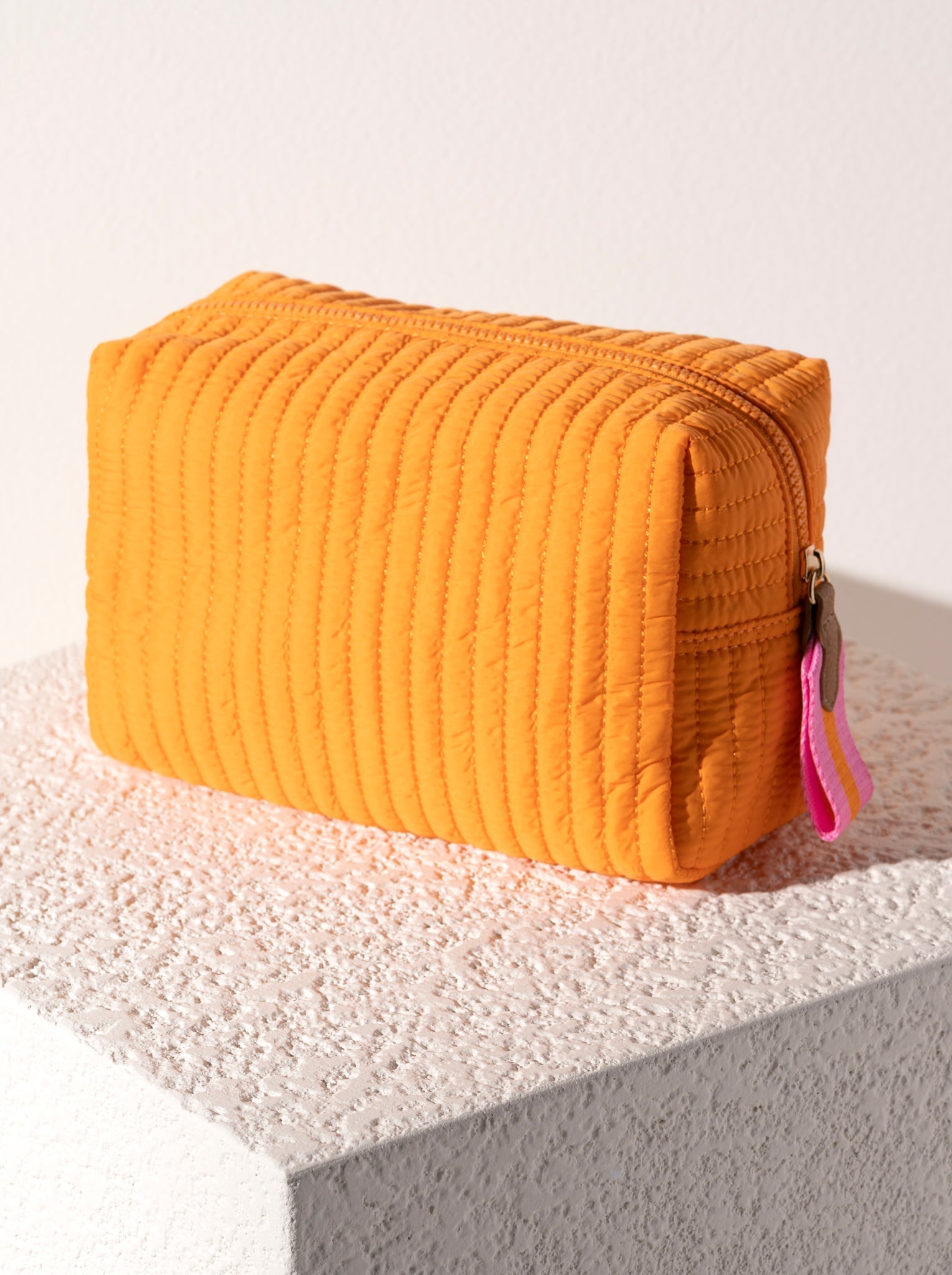 Shiraleah Ezra Large Boxy Cosmetic Pouch ORANGE