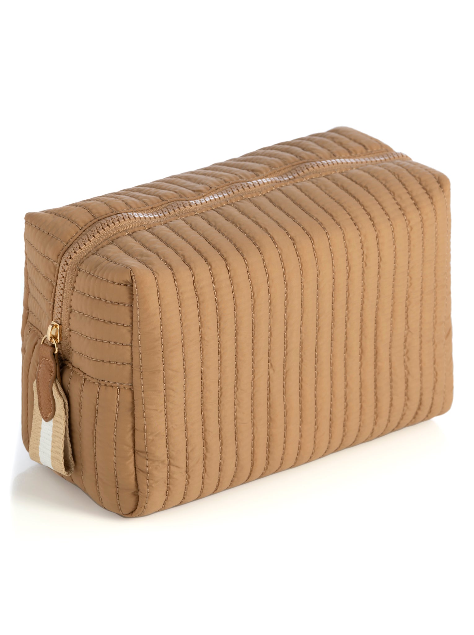 Shiraleah Ezra Large Boxy Cosmetic Pouch TAN