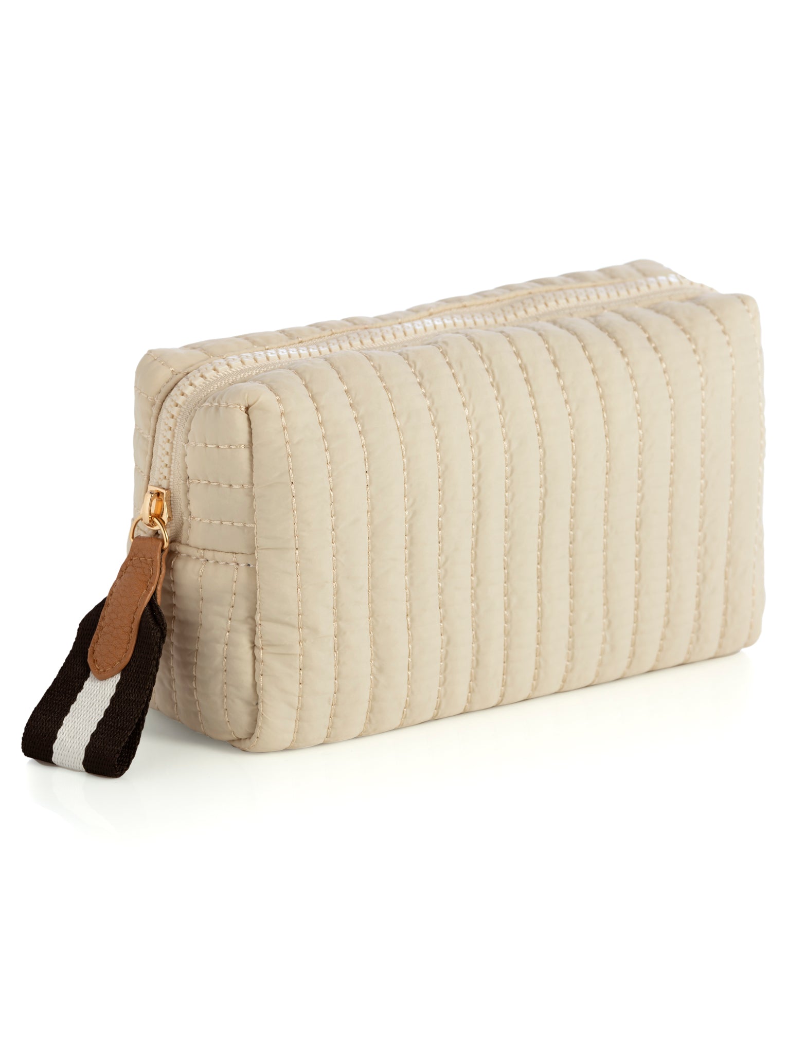 Shiraleah Ezra Small Boxy Cosmetic Pouch IVORY