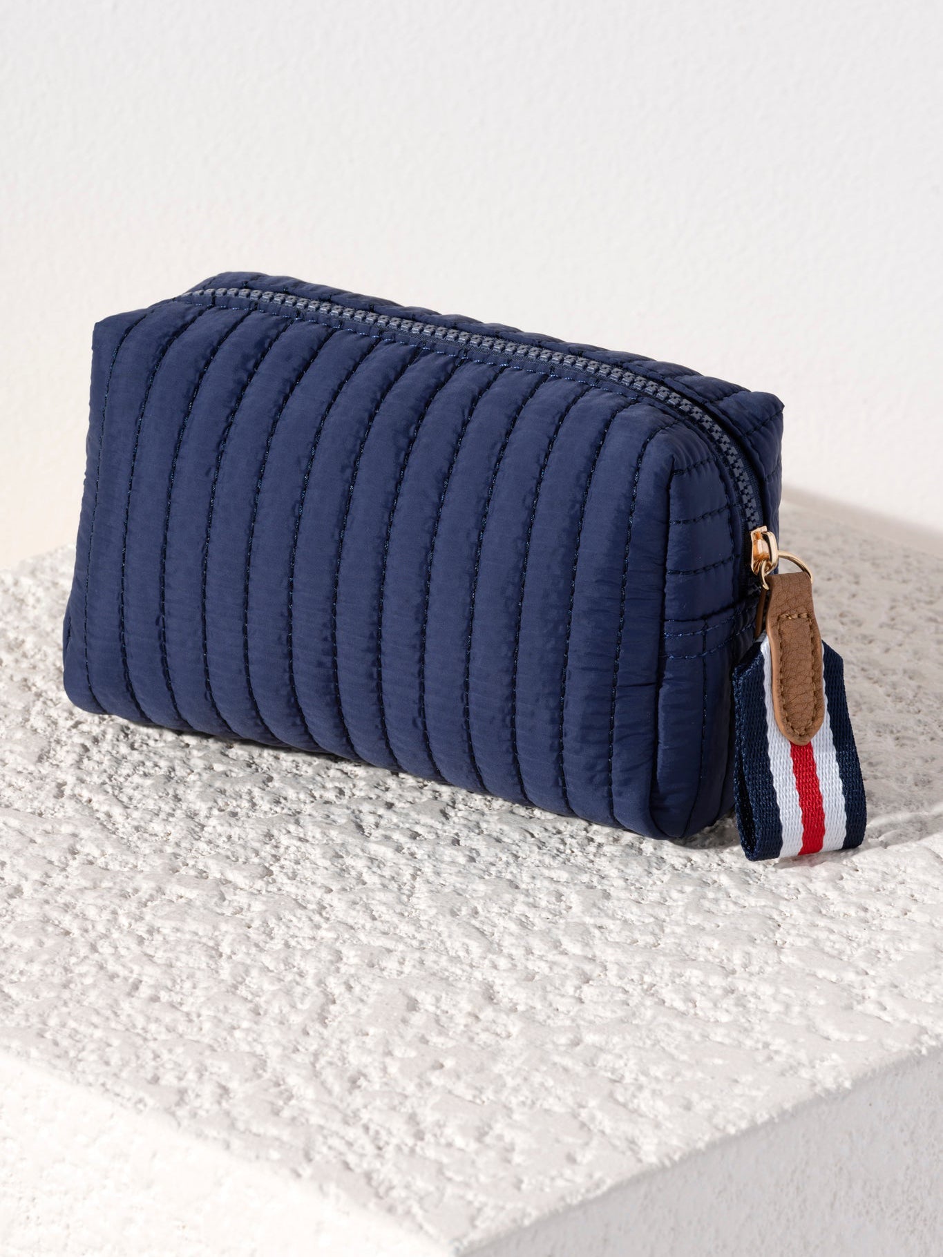 Shiraleah Ezra Small Boxy Cosmetic Pouch NAVY