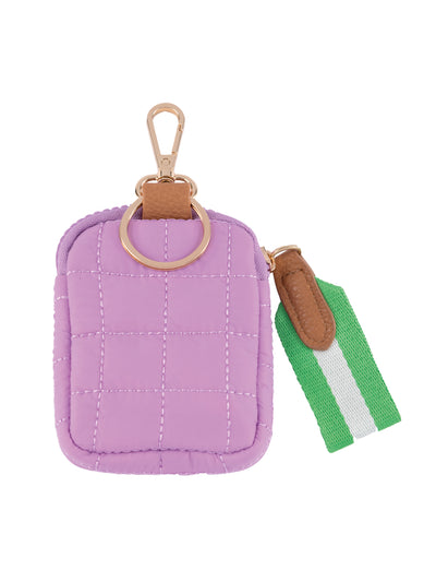 Shiraleah Ezra Quilted Nylon Clip-On Pouch, Lilac