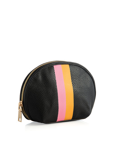 Shiraleah Stanton Racer Stripe Cosmetic Pouch, Black - FINAL SALE ONLY