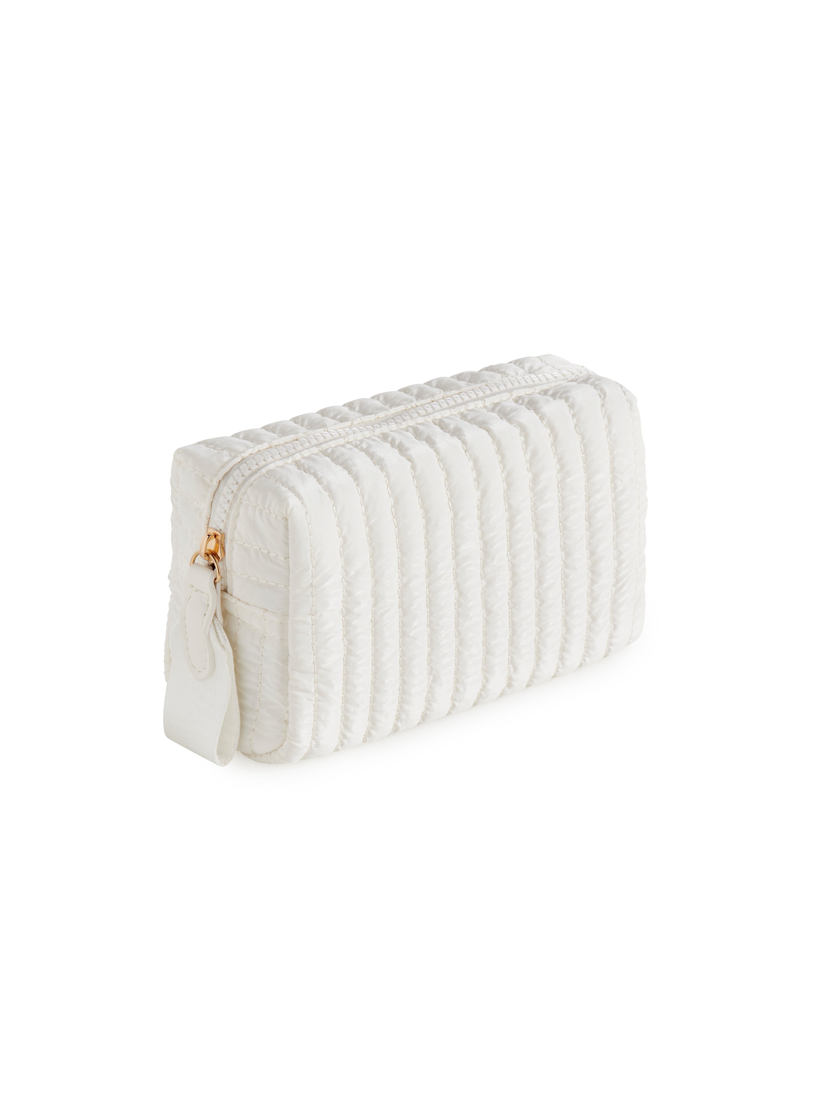 Shiraleah Logan Small Boxy Cosmetic Pouch PEARL