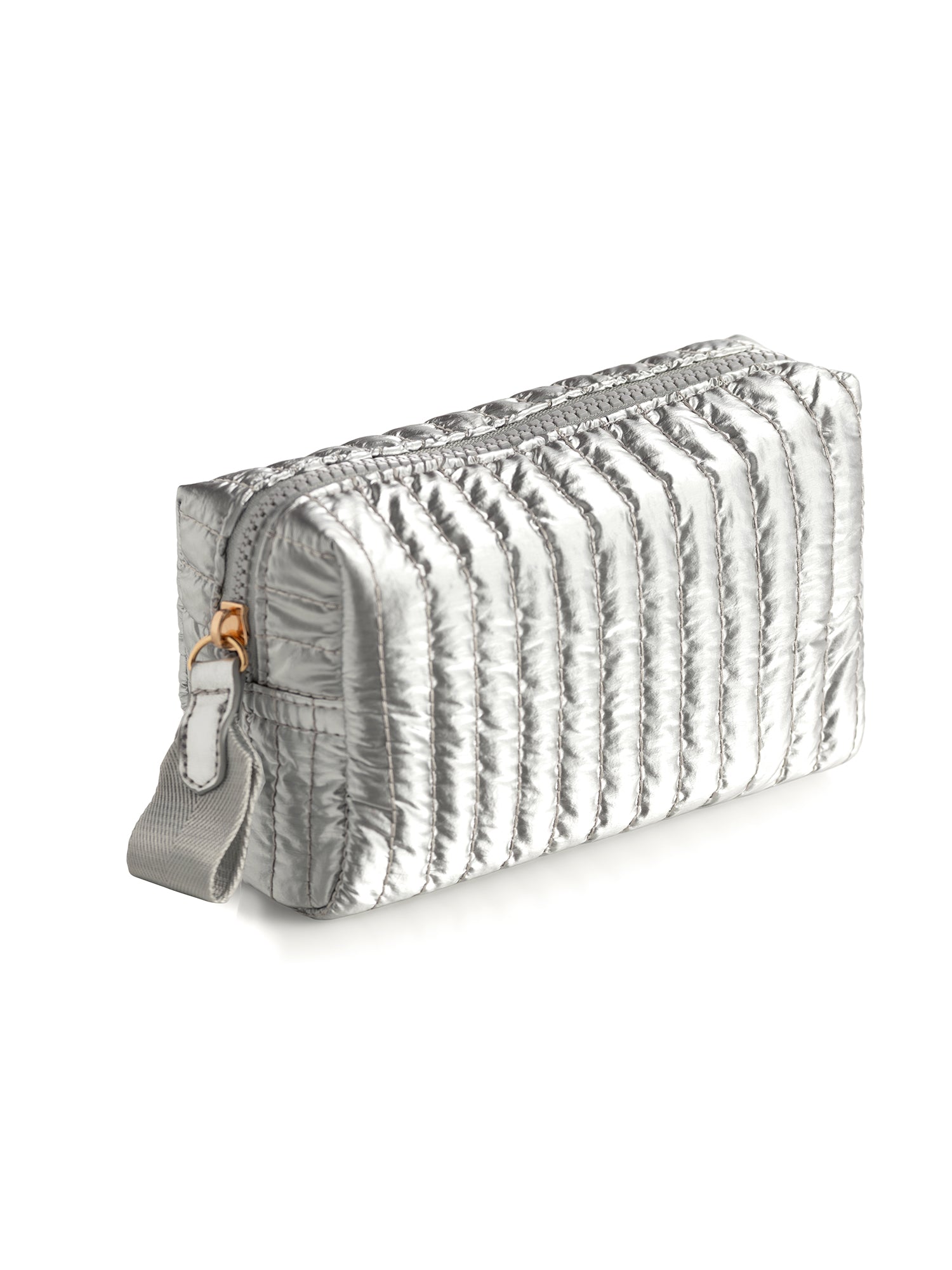 Shiraleah Logan Small Boxy Cosmetic Pouch SILVER