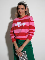 Shiraleah "Merry" Stripe Sweatshirt, Pink