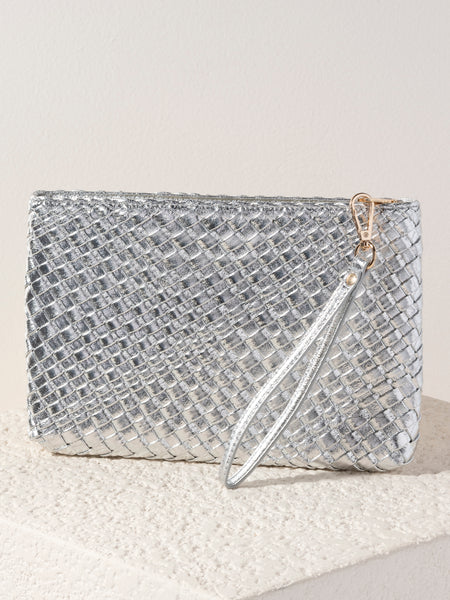 Shiraleah Blythe Zip Wristlet, Platinum