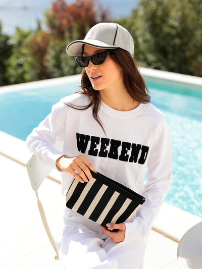 Shiraleah "Weekend" Sweatshirt, White