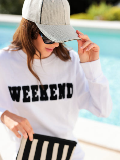 Shiraleah "Weekend" Sweatshirt, White