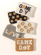 Shiraleah Helmet "Game Day" Beaded Zip Pouch, Gold