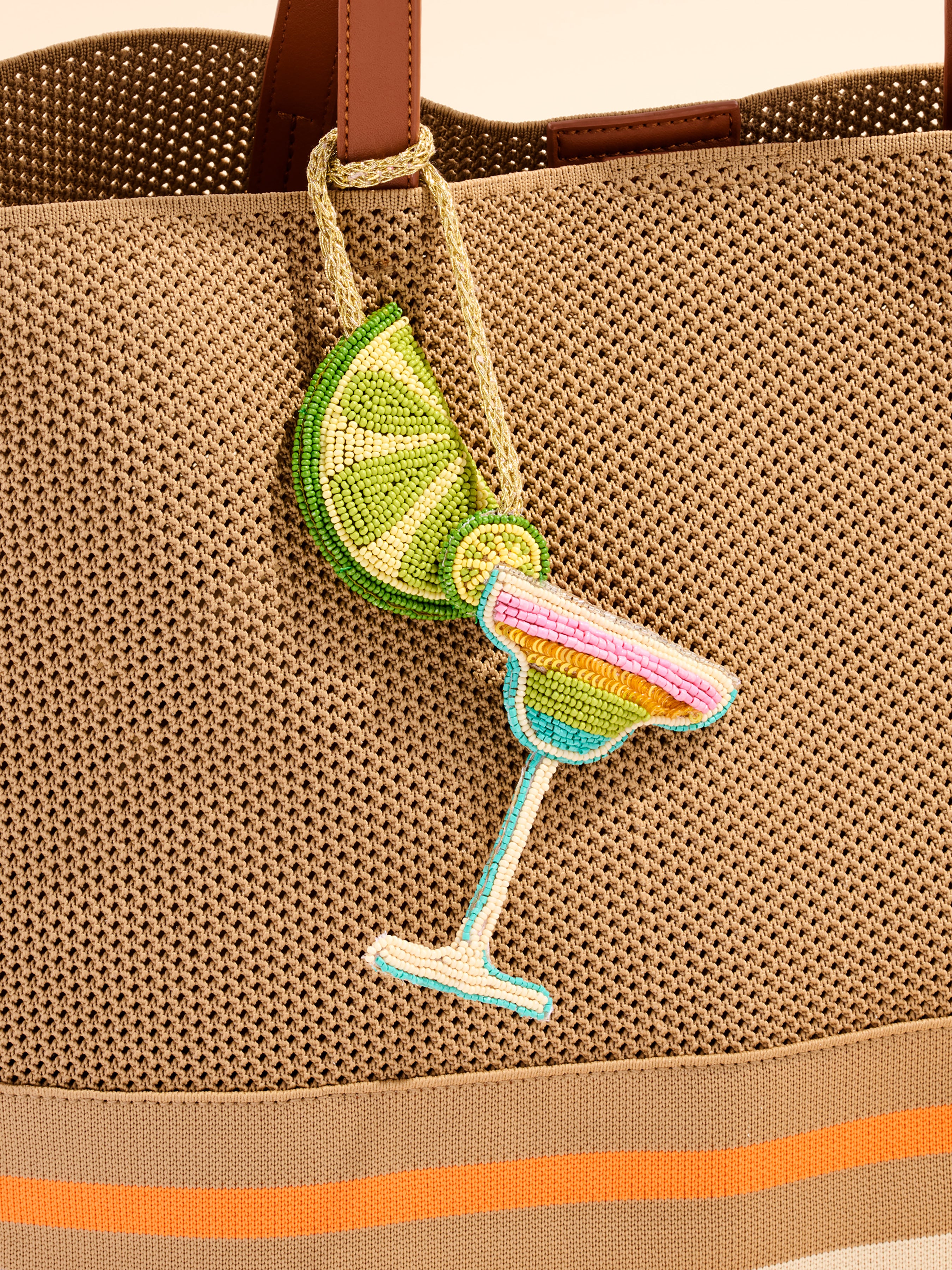 Shiraleah Lime/Margarita Beaded Bag Charm, Multi