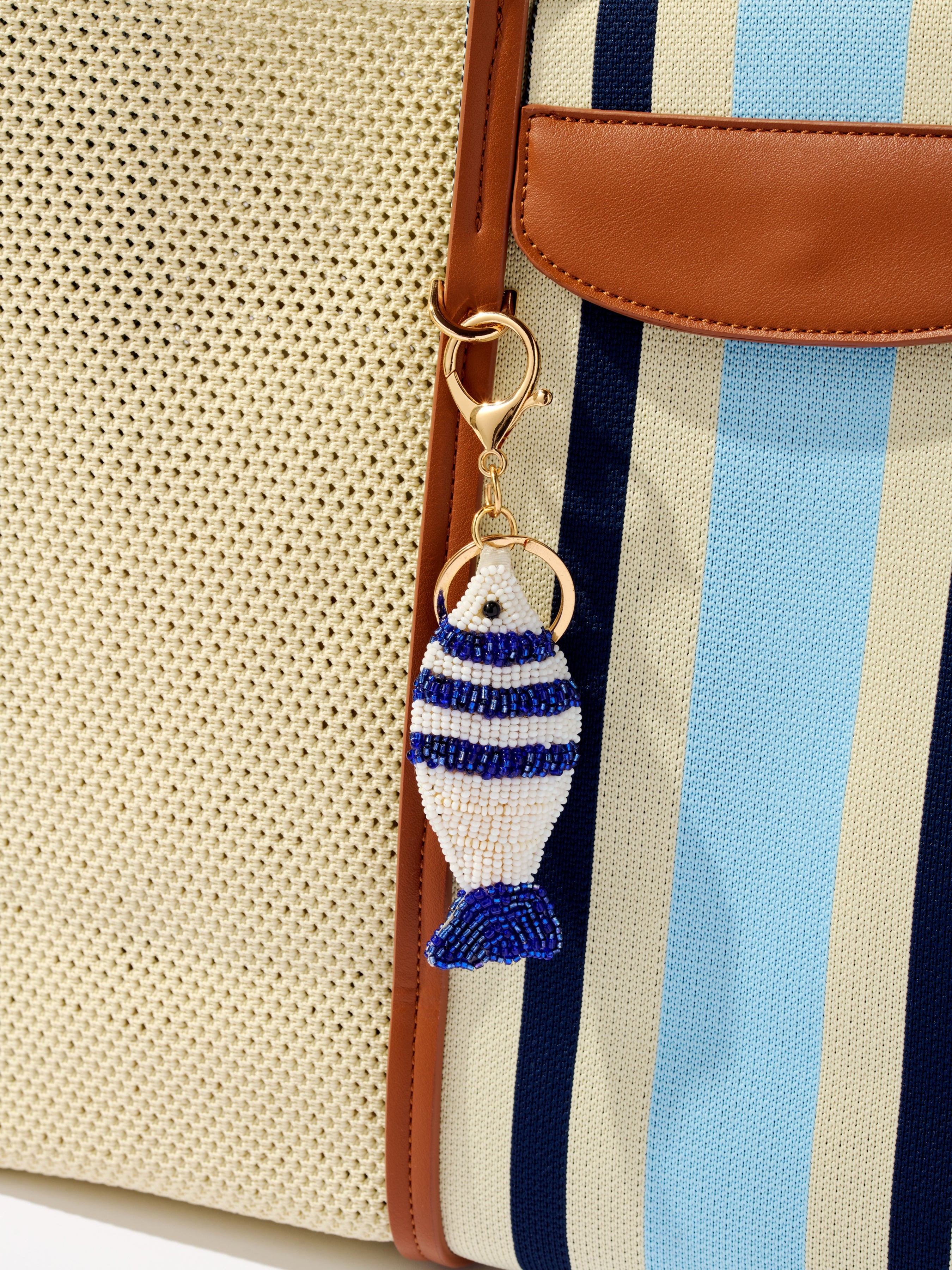 Shiraleah Fish Beaded Bag Charm/Key Ring, Multi