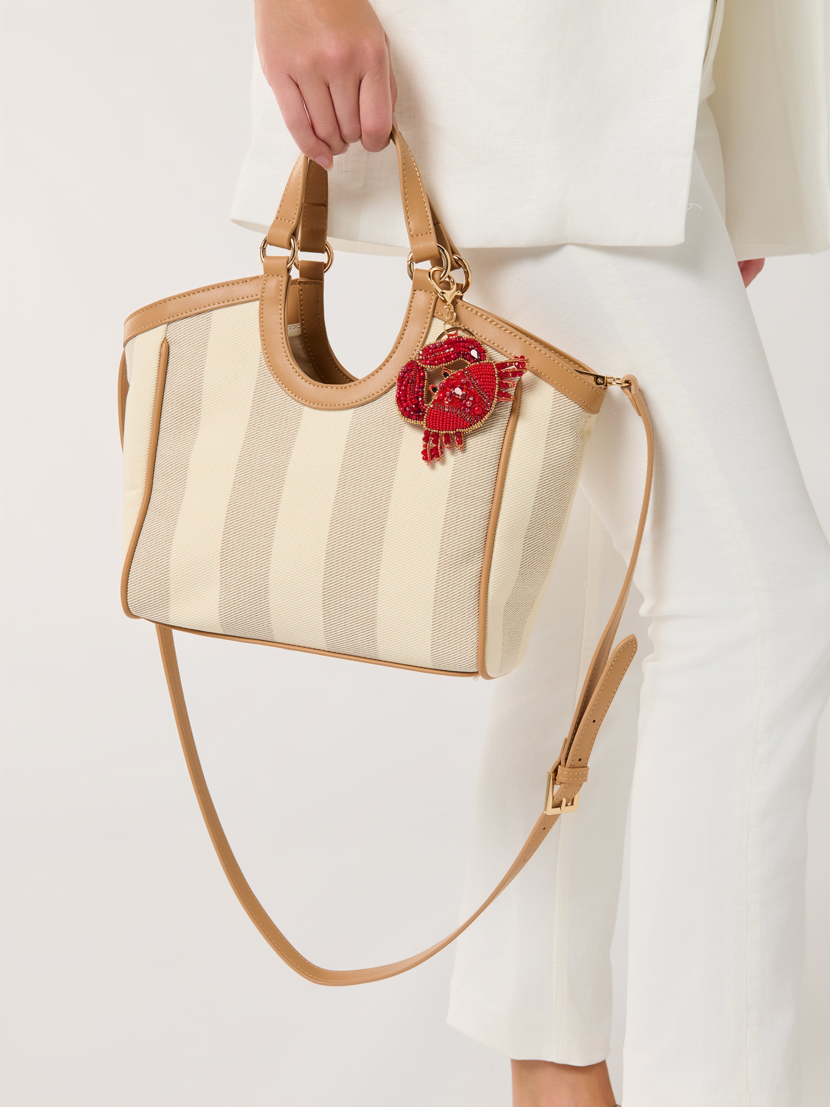 Shiraleah Crab Beaded Bag Charm/Key Ring, Red