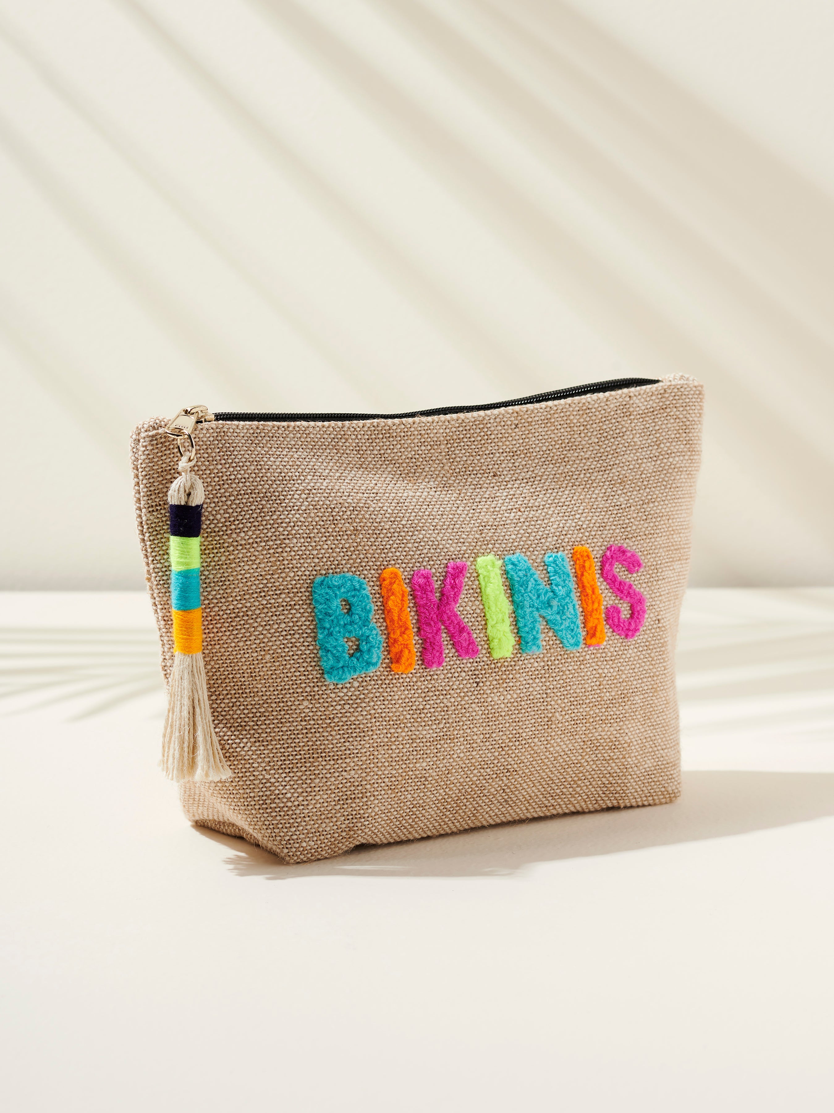 Shiraleah "Bikinis" Zip Pouch, Natural