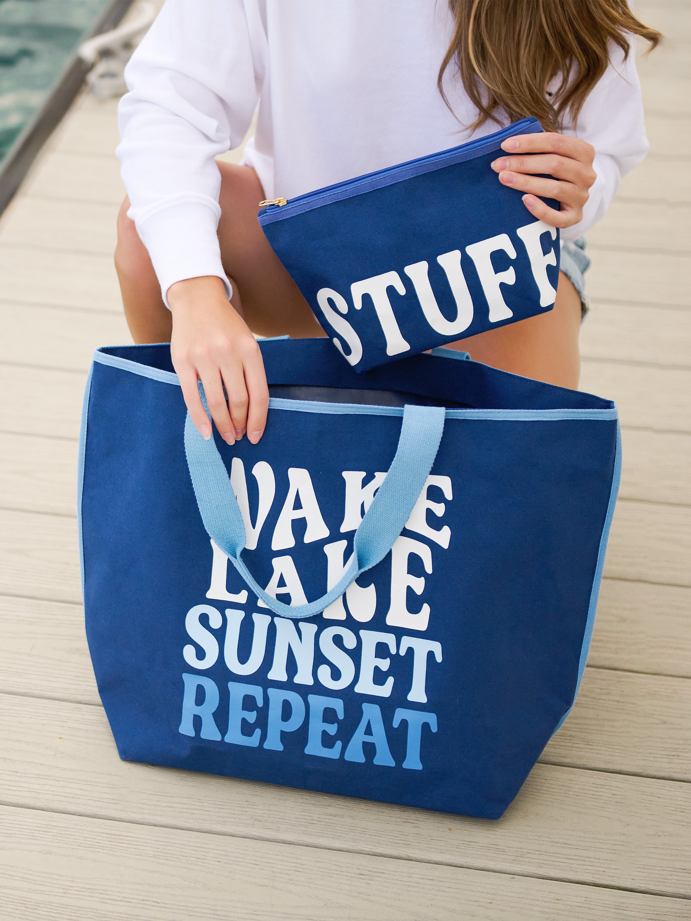 Shiraleah "Stuff" Zip Pouch, Navy