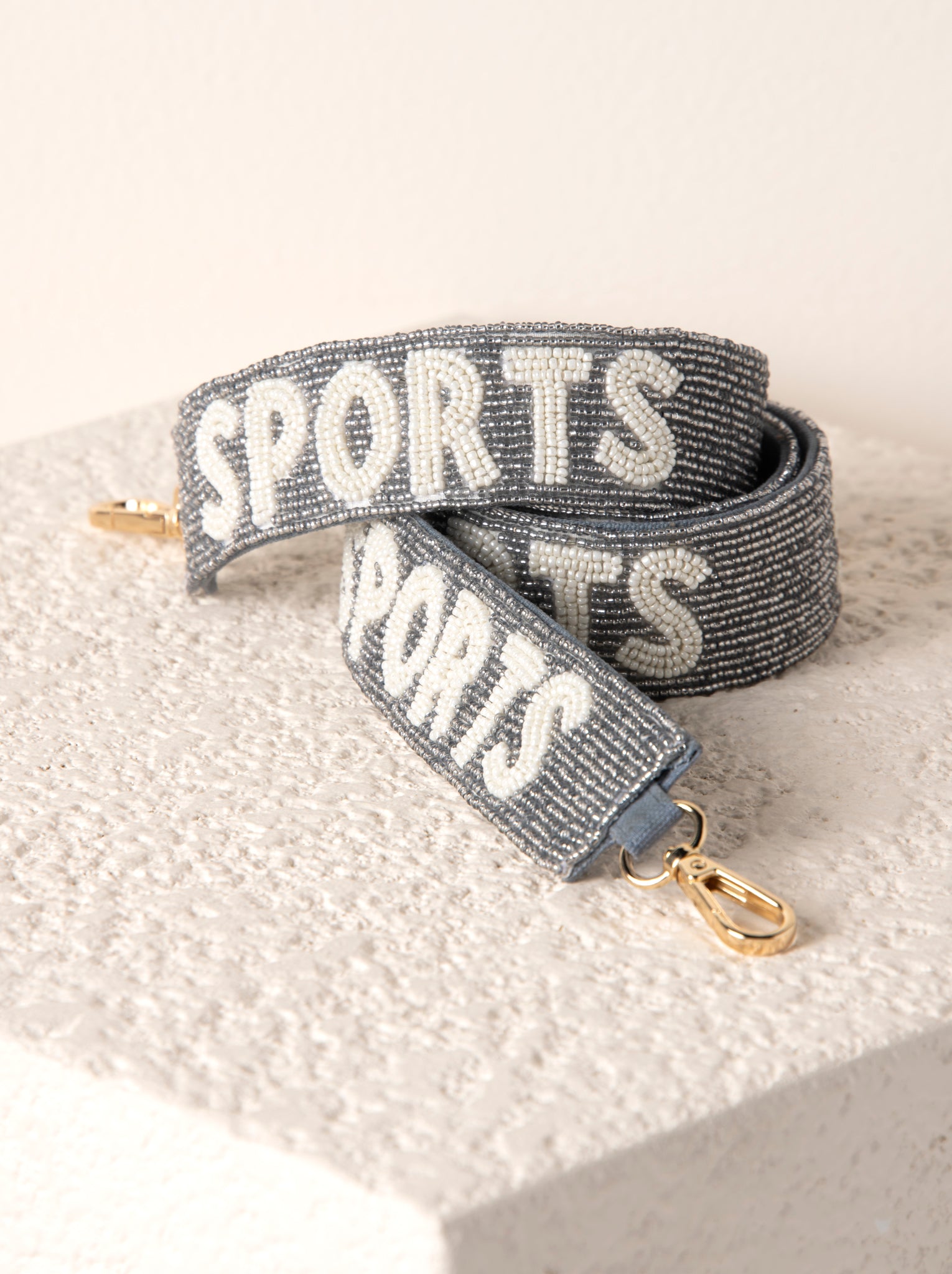 Shiraleah "Sports" Beaded Bag Strap, Silver