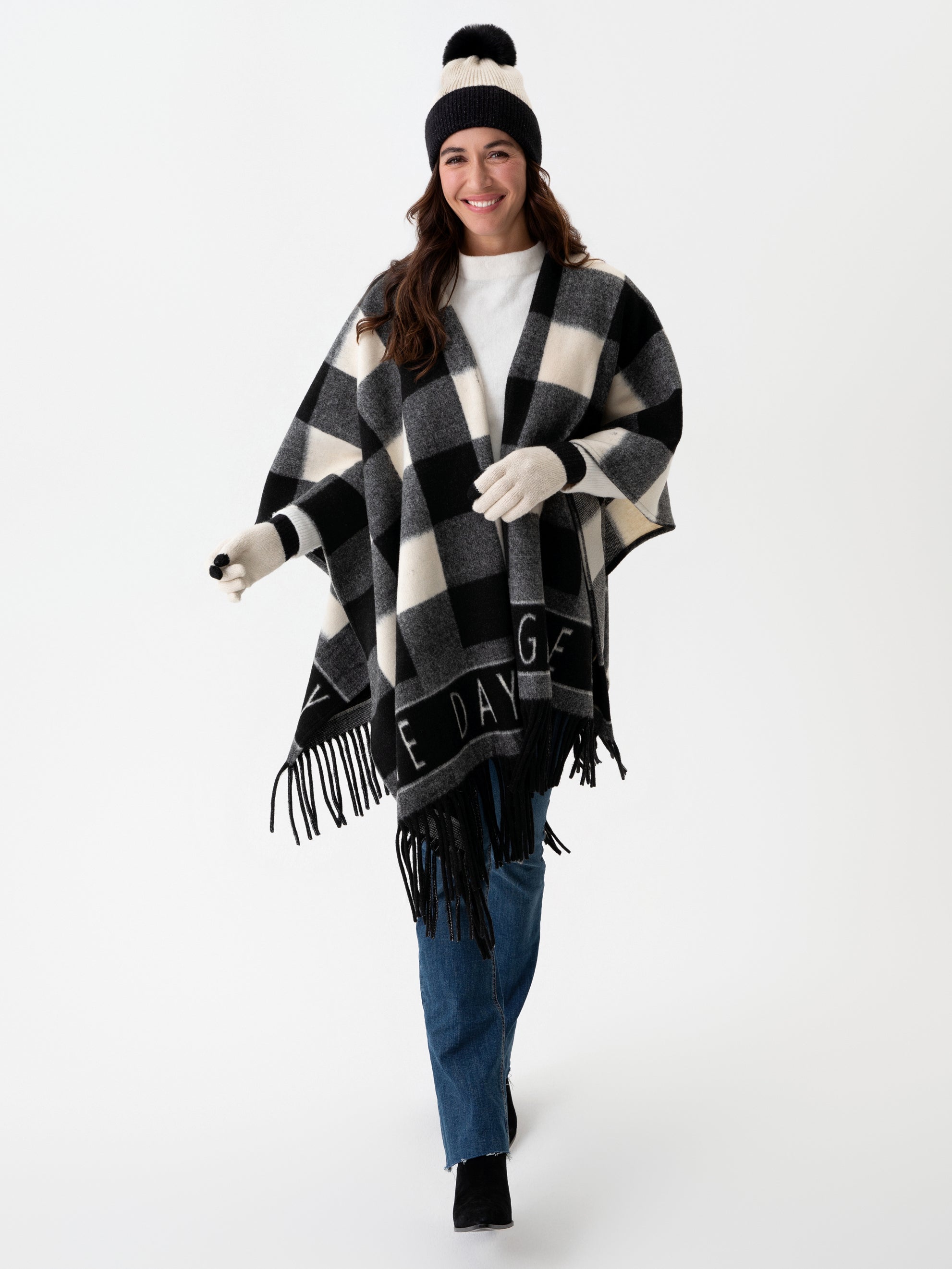 Shiraleah Callie "Game Day" Cape, Black