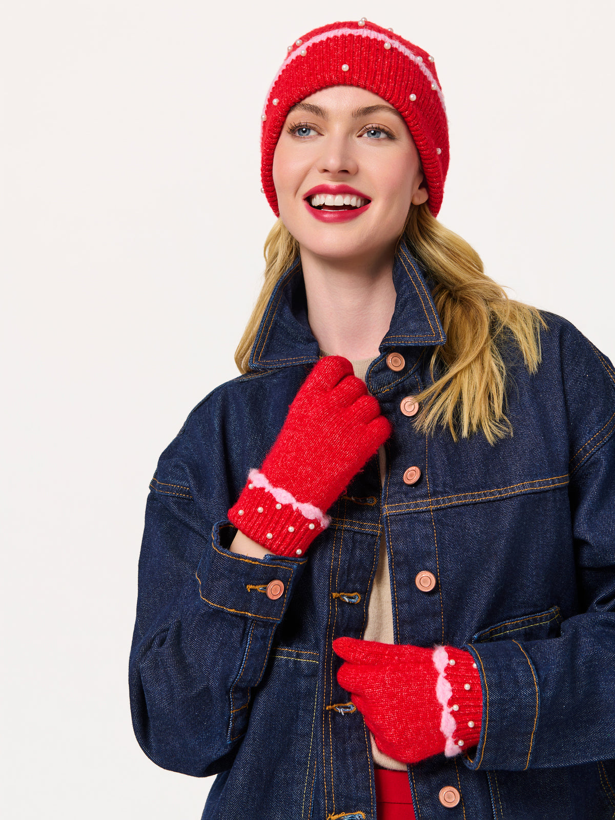 Shiraleah Mila Touchscreen Gloves RED / OS