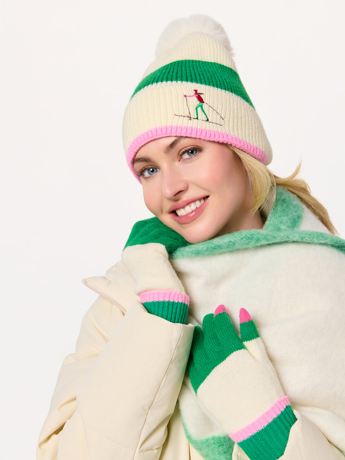 Shiraleah Alpine Touchscreen Gloves, Ivory