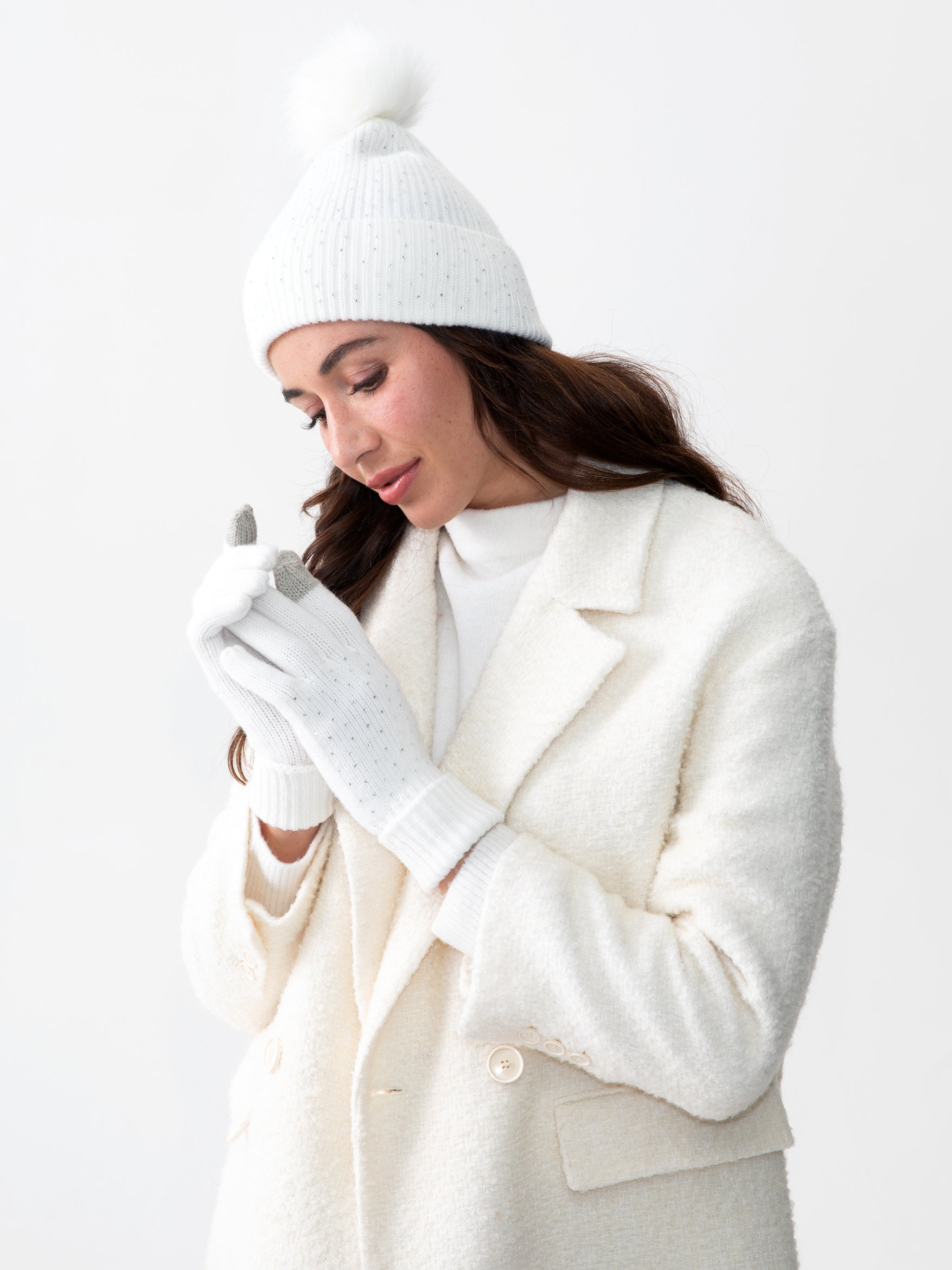 Shiraleah Natalia Touchscreen Gloves, Ivory