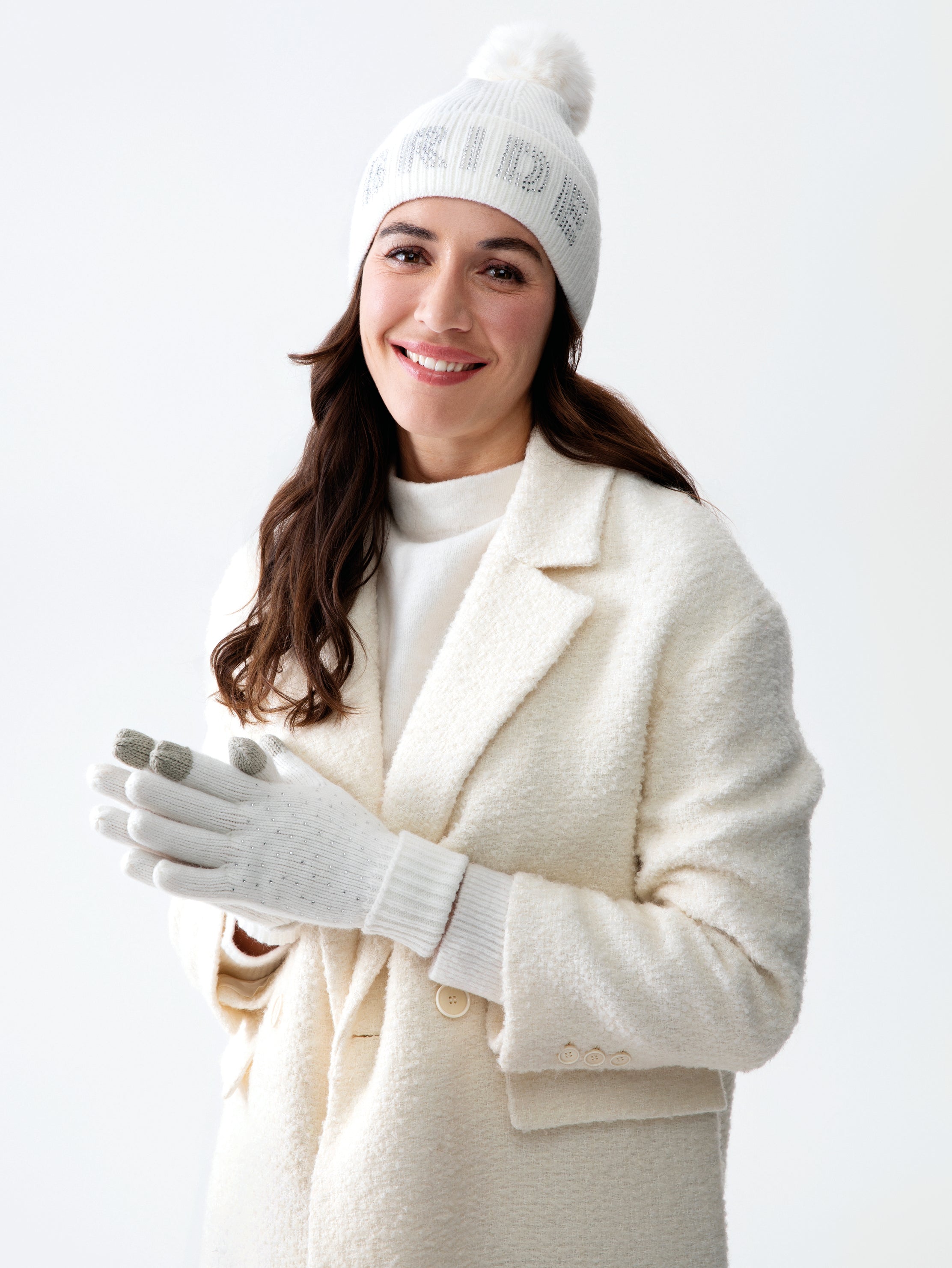 Shiraleah Natalia Touchscreen Gloves, Ivory