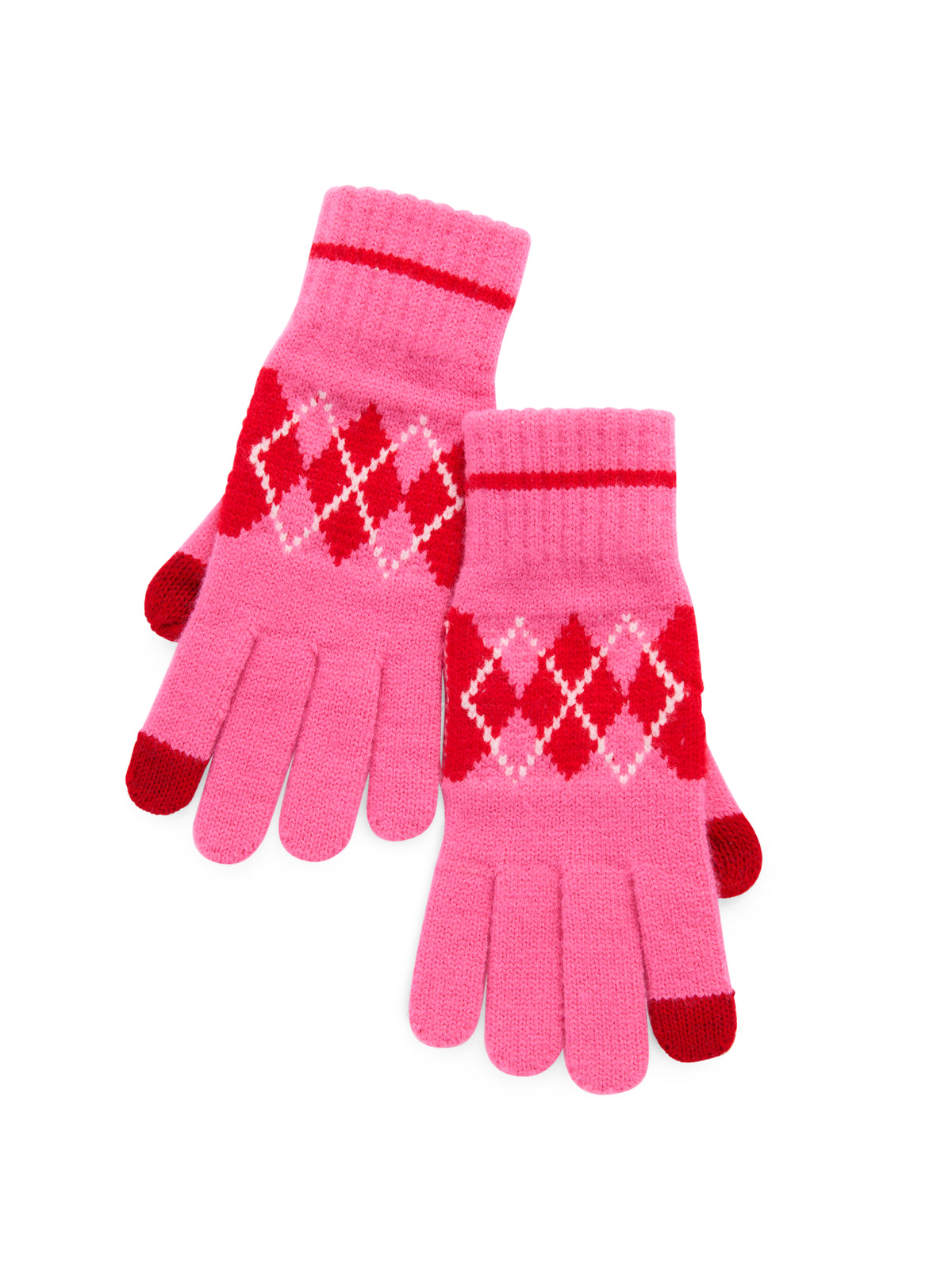 Shiraleah Argyle Touchscreen Gloves PINK / OS