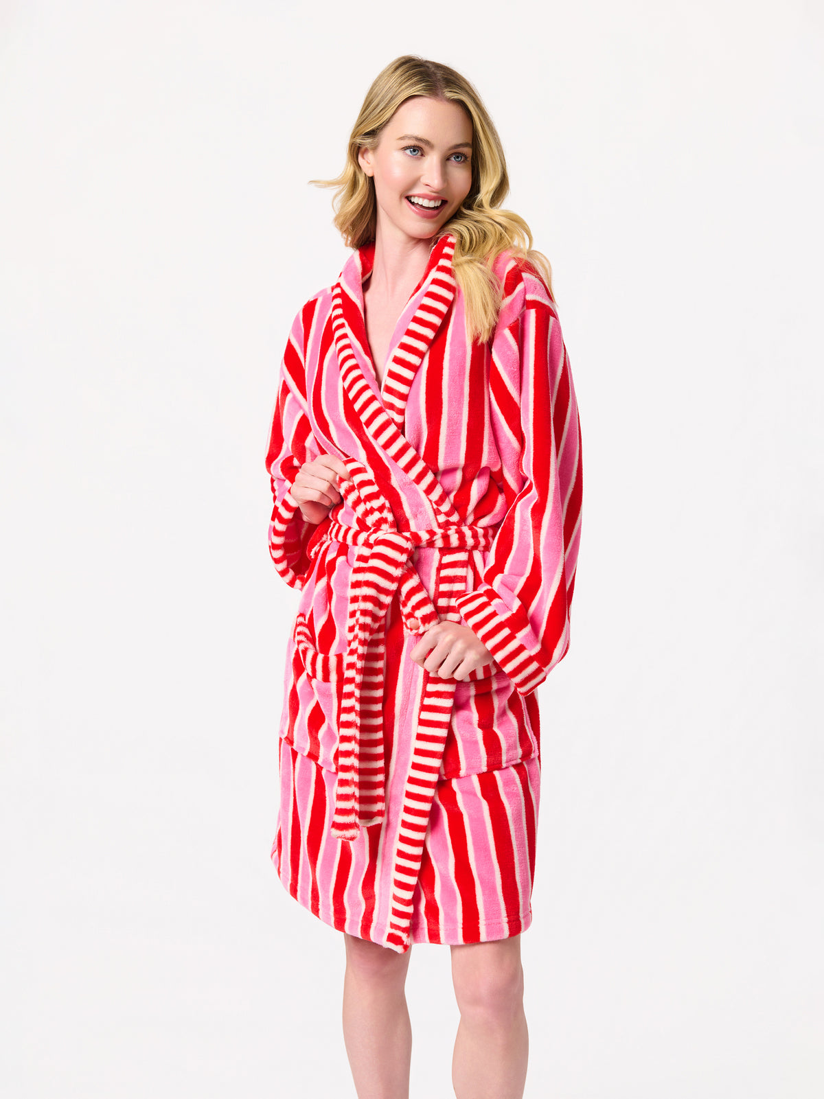Shiraleah Holly Stripe Robe RED / S/M
