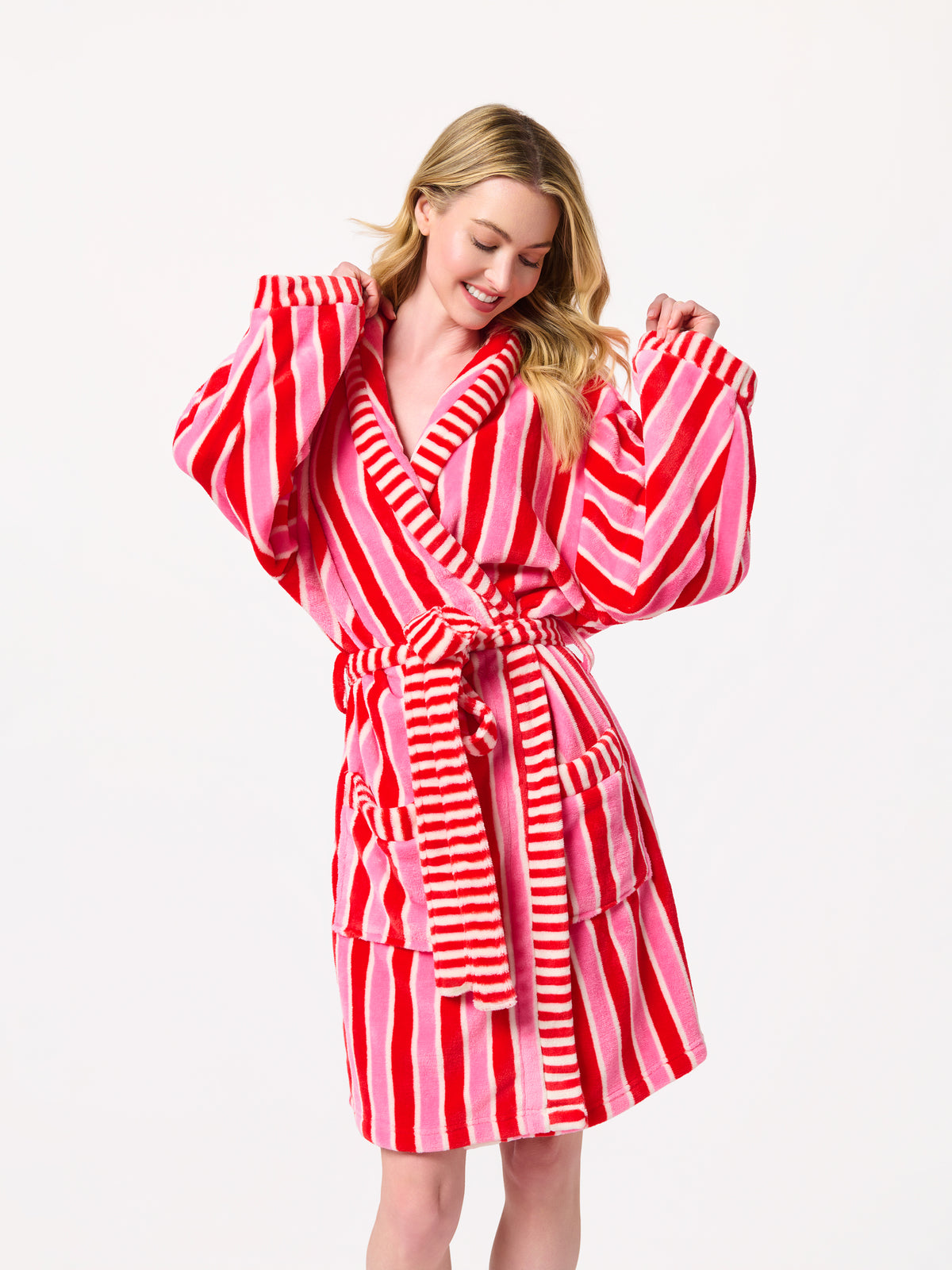 Shiraleah Holly Stripe Robe RED / S/M