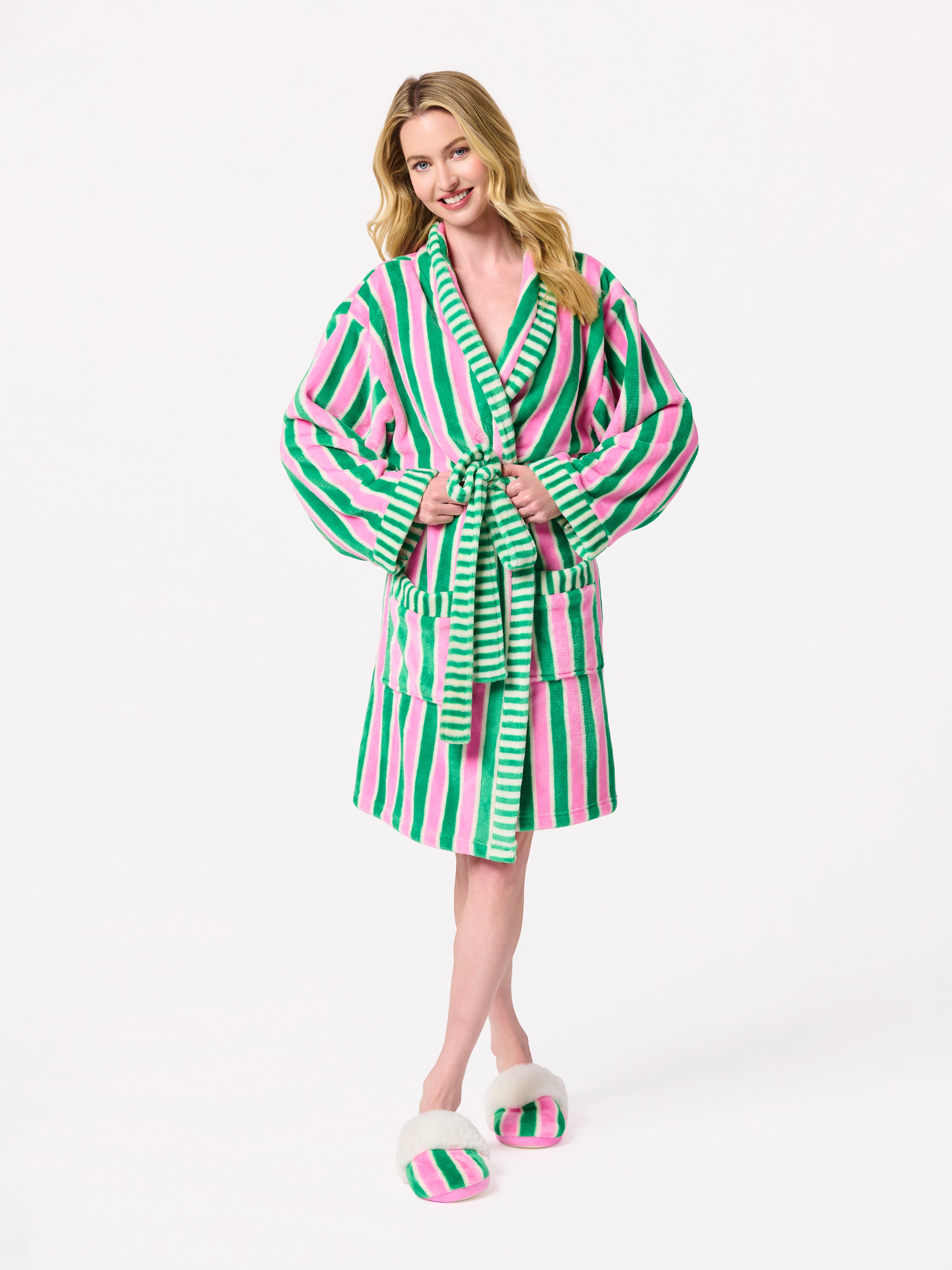 Shiraleah Holly Stripe Robe GREEN / S/M