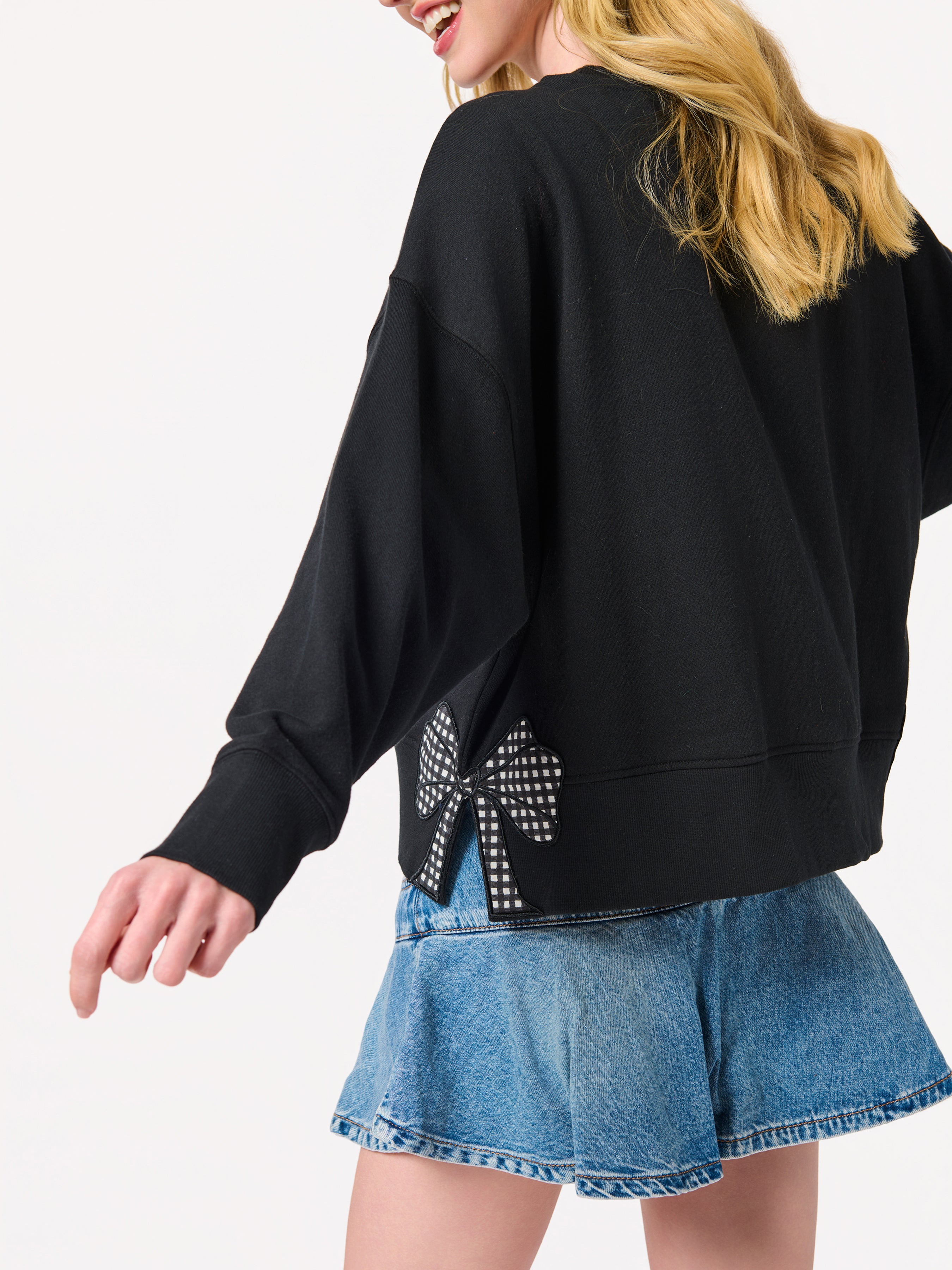 Shiraleah "Game Day" Relaxed Sweatshirt BLACK / EXTRA SMALL