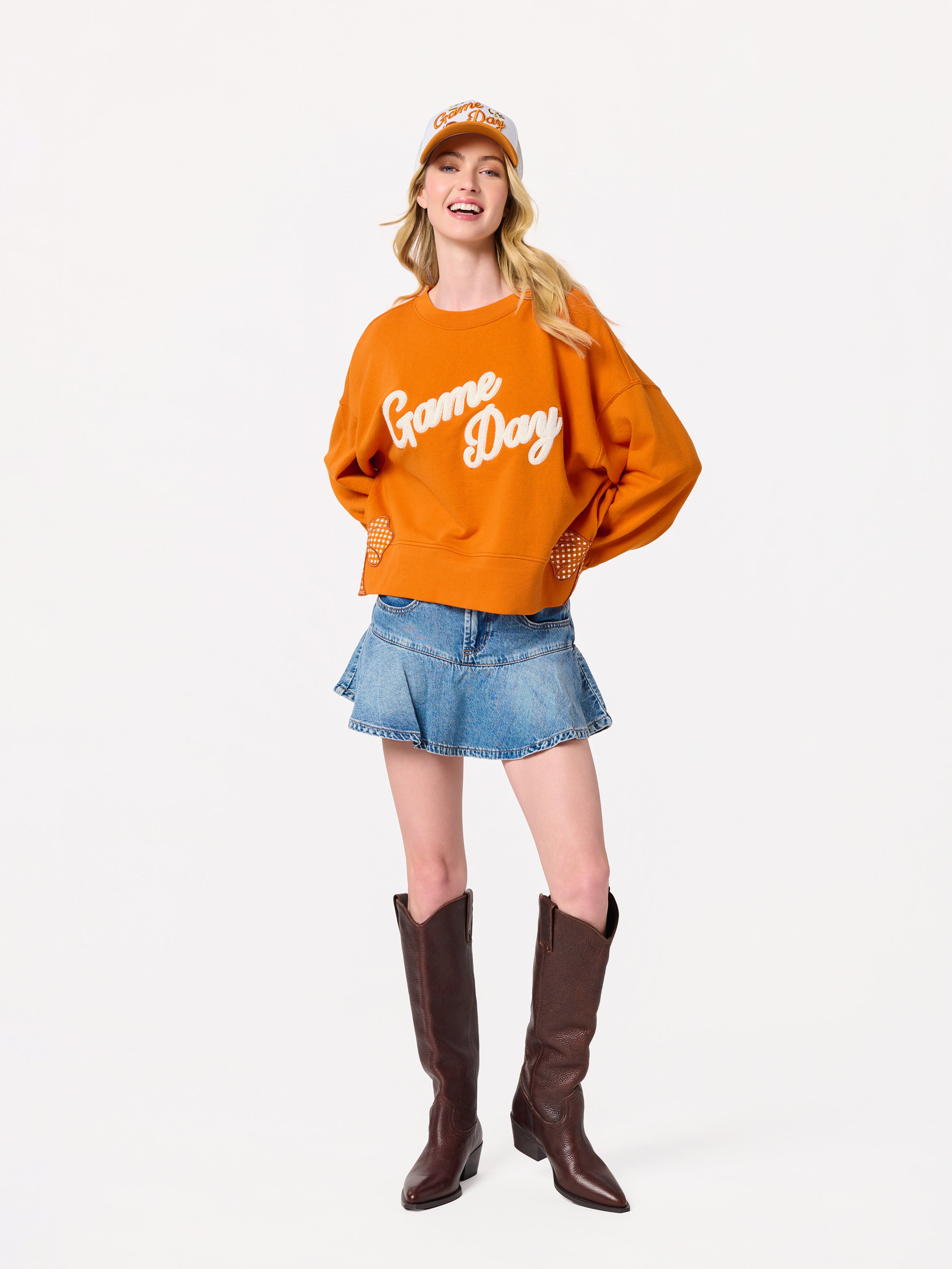 Shiraleah "Game Day" Relaxed Sweatshirt BURNT ORANGE / EXTRA SMALL
